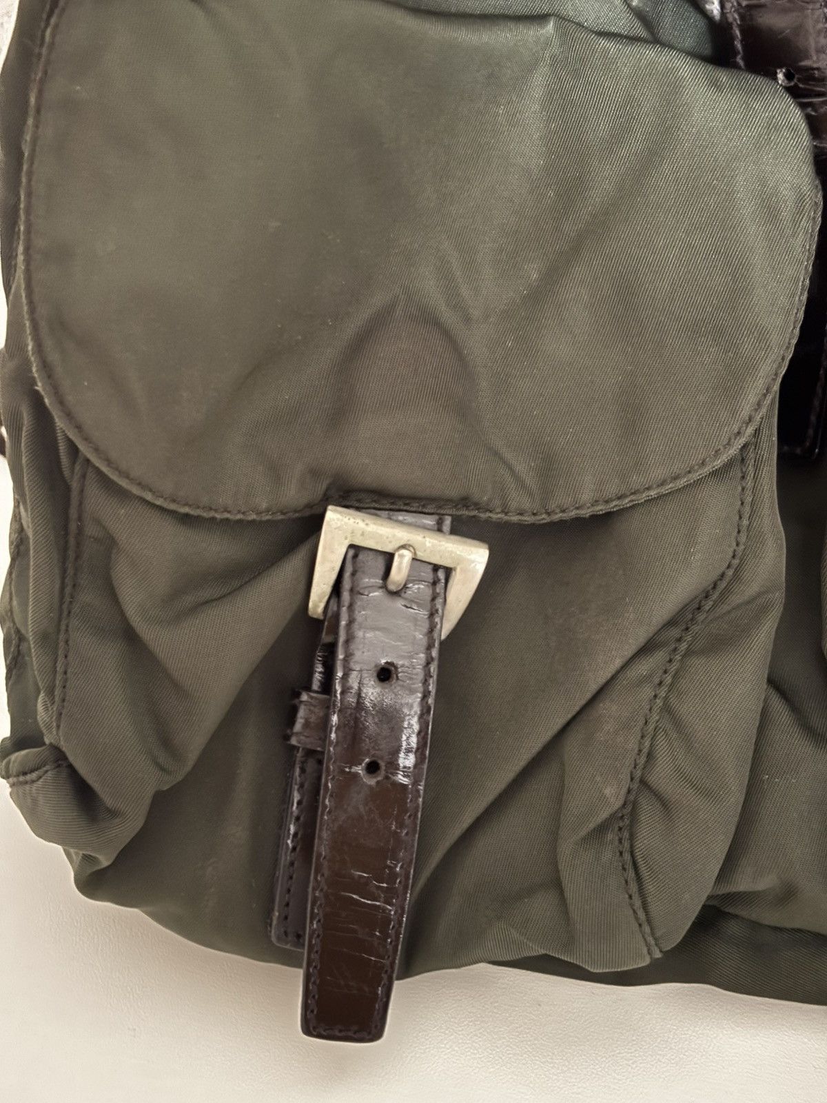 Prada PRADA Nylon Backpack Olive Green Bag Velo authentic Size ONE SIZE - 4 Thumbnail
