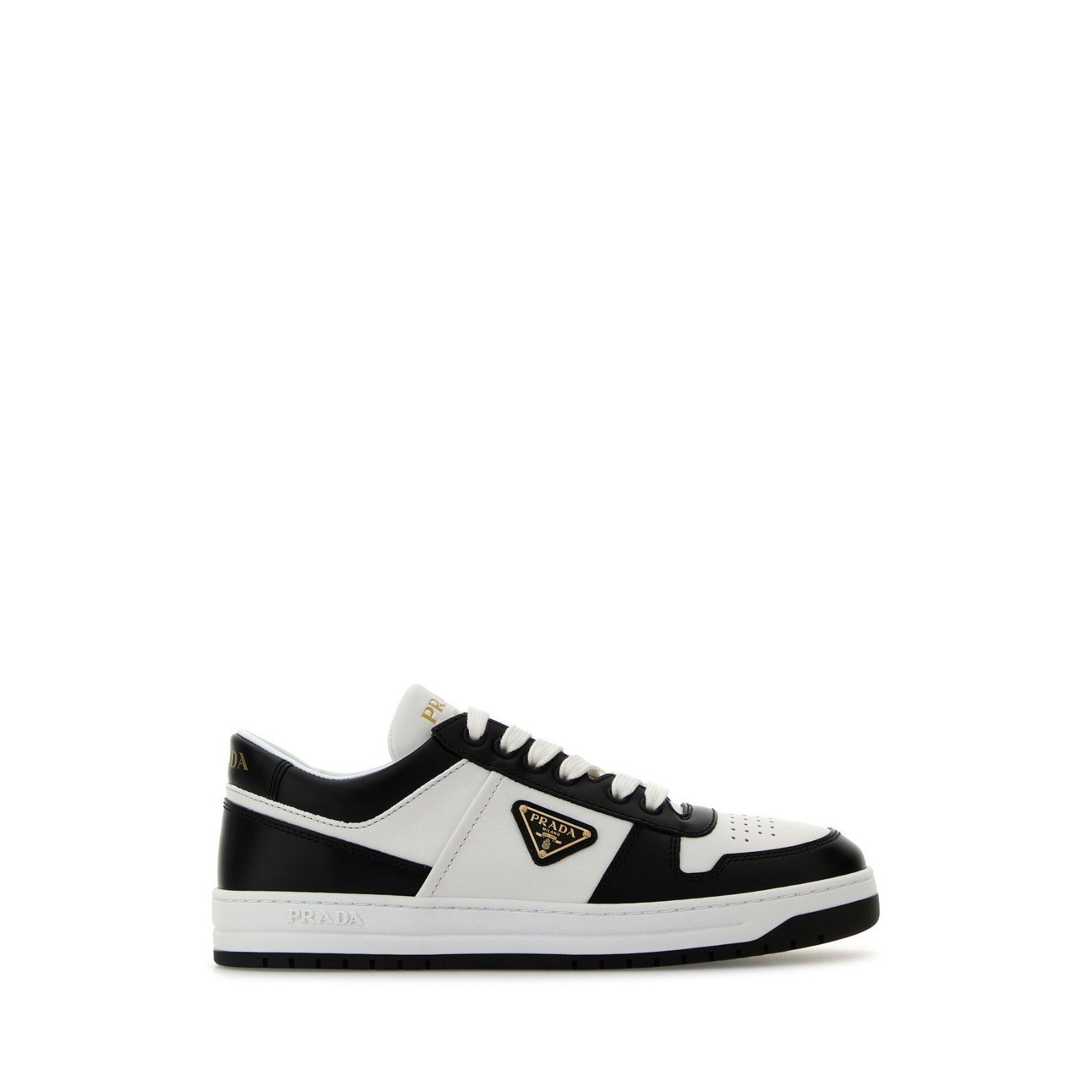 Prada PRADA Downtown Two Tone Black White Leather Sneakers New & A Size US 7 / IT 37 - 1 Thumbnail