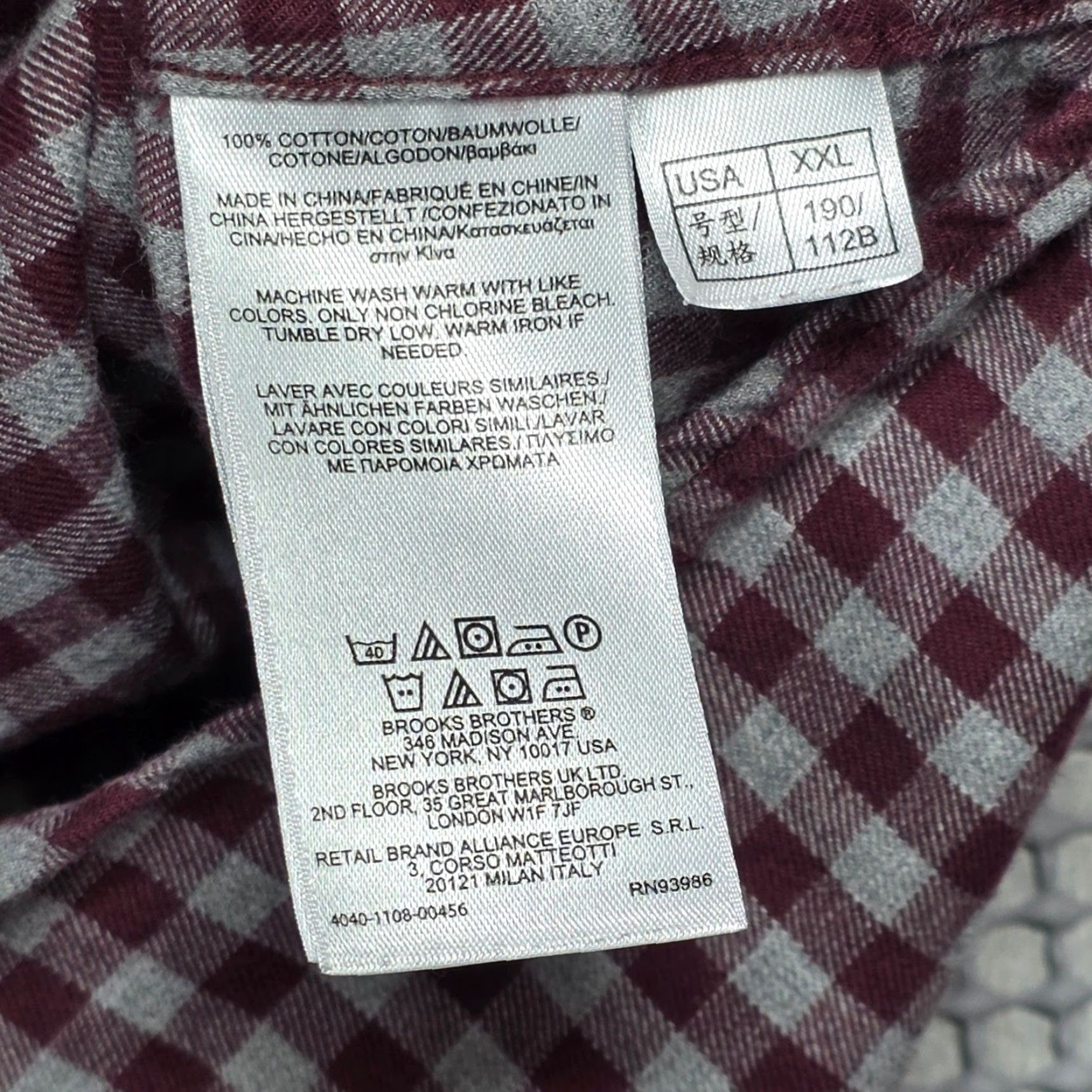 Brooks Brothers Brooks Brothers Button-Up Shirt Long Sleeve 2XL Mens Check Gingham Red Gray Cotton Button-Down Collar Classic Regent Size US XXL / EU 58 / 5 - 7 Thumbnail