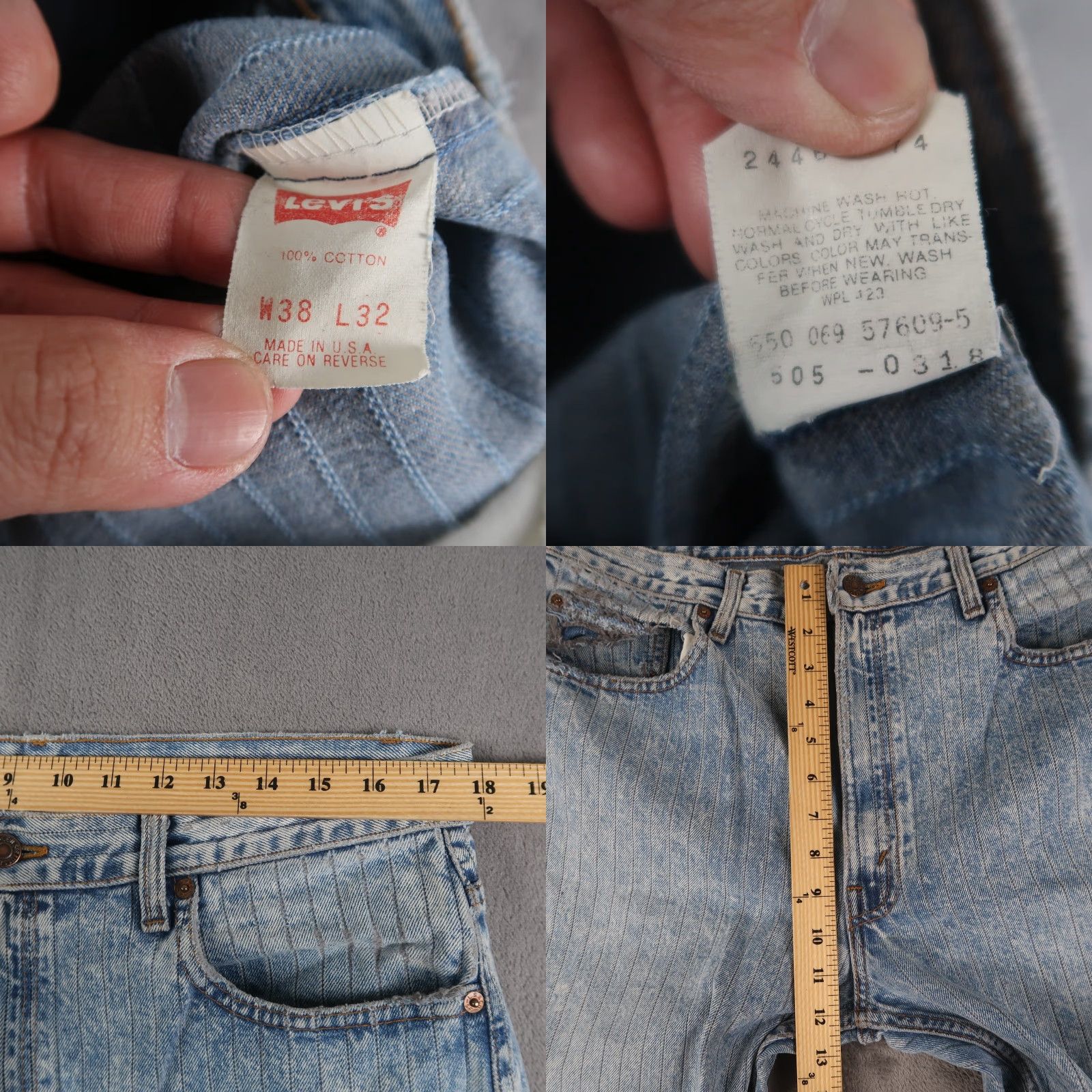 Levi's VINTAGE Levi's 505 Jeans Men Adult Medium Blue Denim Straight Fit 80s USA 5-Pocket Size US 38 / EU 54 - 8 Thumbnail