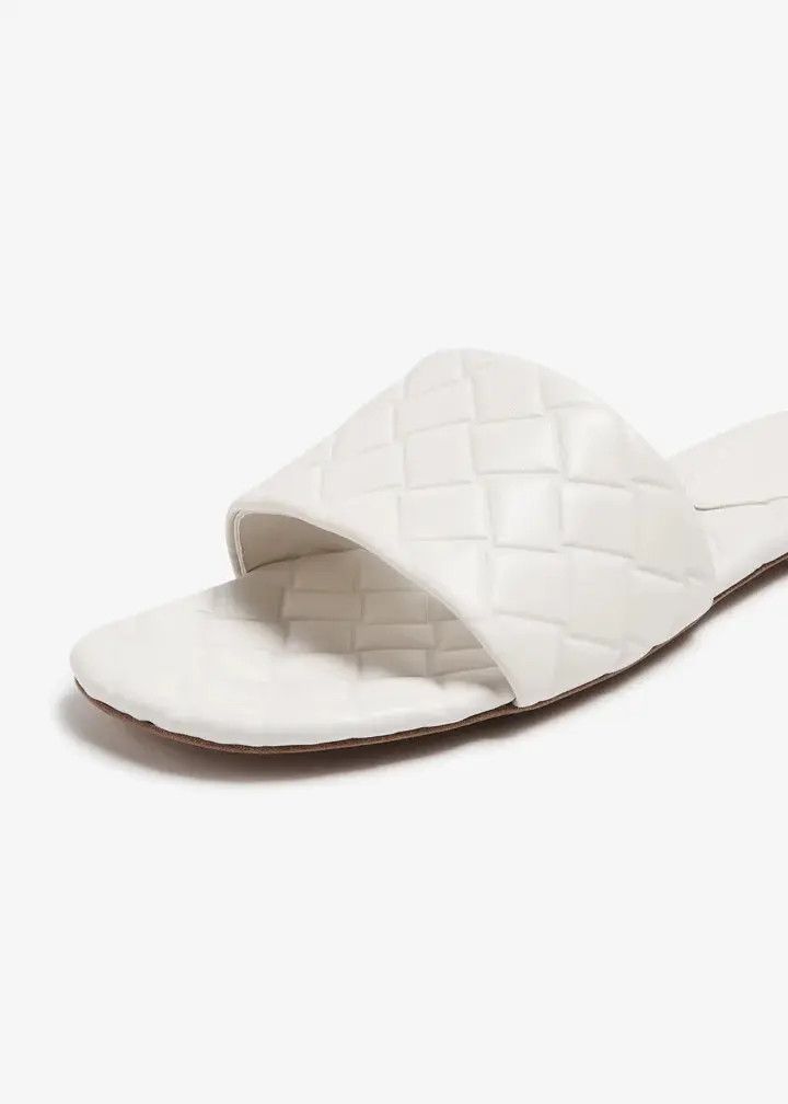 Bottega Veneta o1n1vont1225 Amy Flat Mule in White Size US 9.5 / IT 39.5 - 2 Thumbnail