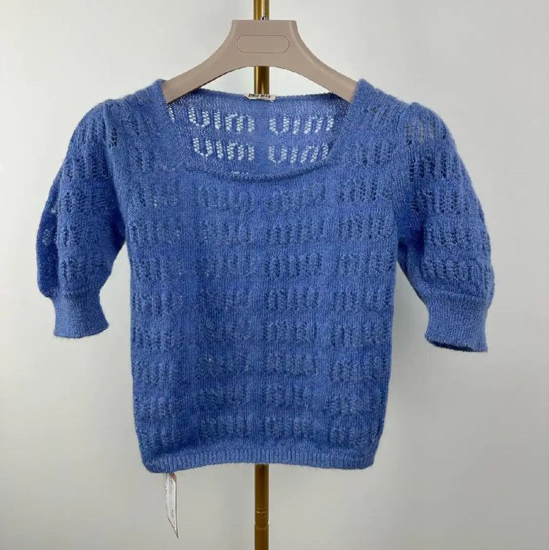 Miu Miu Miu Miu Blue Mohair Pullover Sweater 0089 Size M / US 6-8 / IT 42-44 - 1 Thumbnail