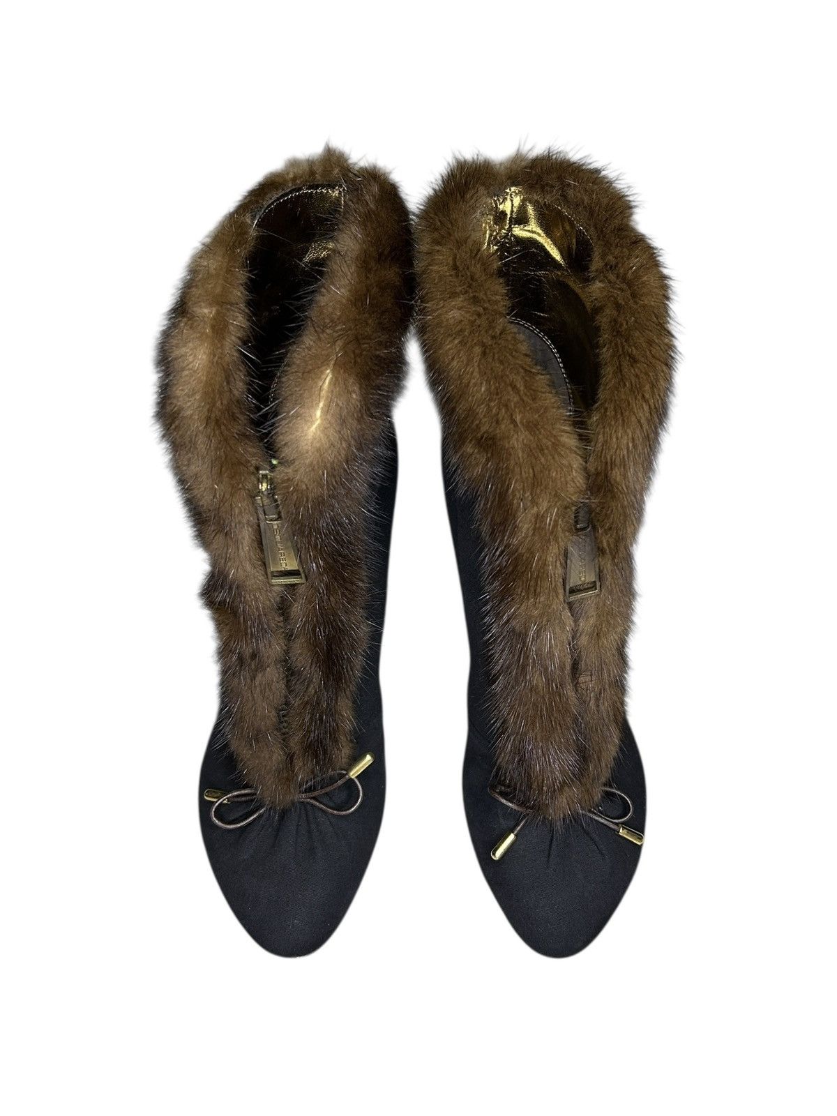 Dsquared2 00s Fur Trimmed Zip Boots Size US 6 / IT 36 - 2 Thumbnail