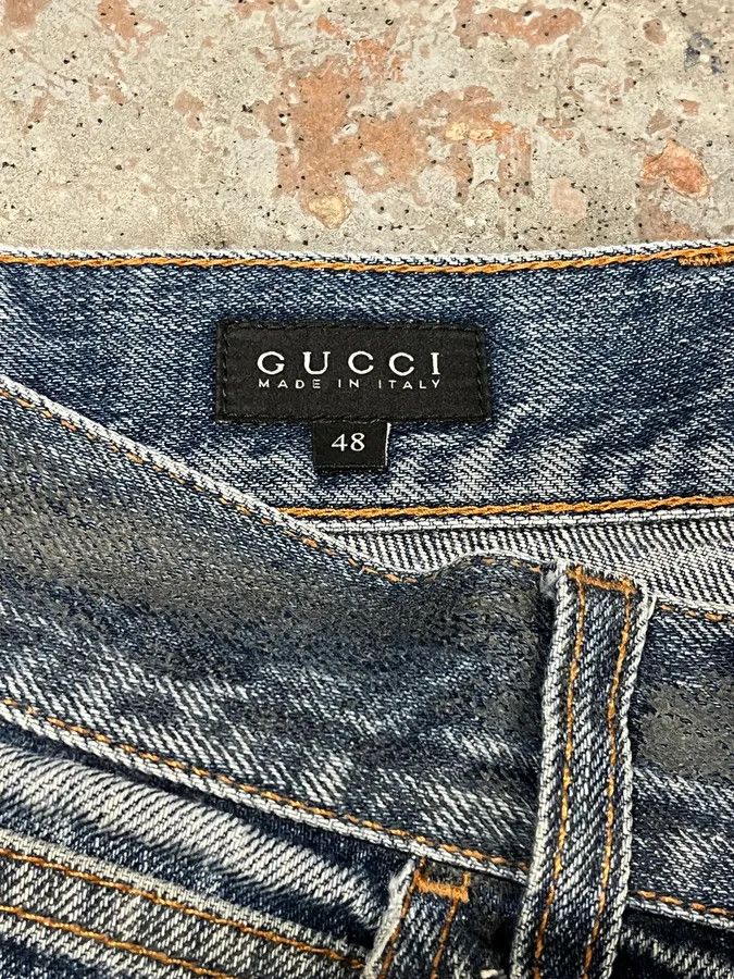 Designer × Gucci × Vintage AW2008 Gucci Blue Slim Denim Jeans Size US 32 / EU 48 - 9 Thumbnail