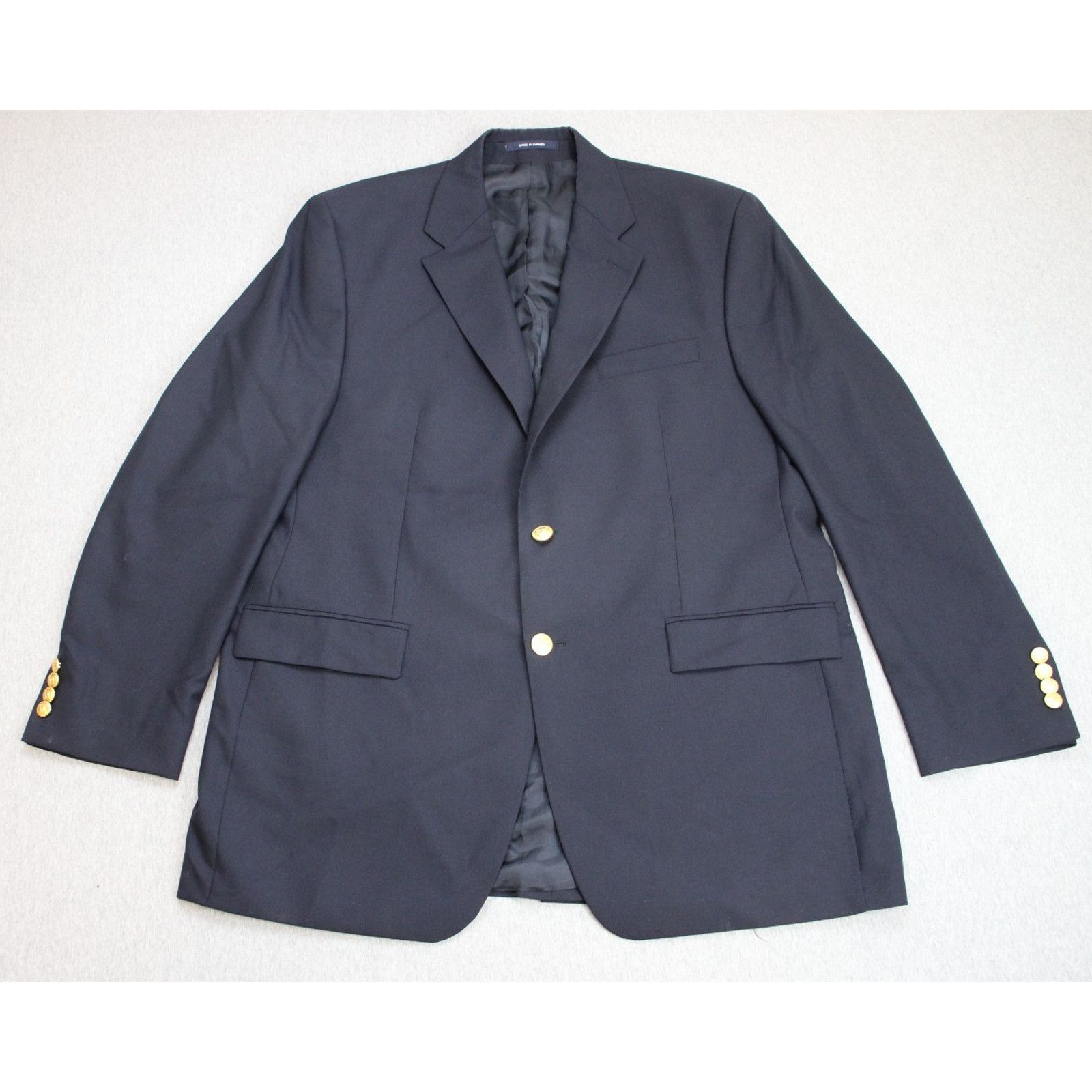 Chaps Chaps Ralph Lauren Blazer Mens 44L Navy Blue 100% Wool Size 44L - 2 Thumbnail