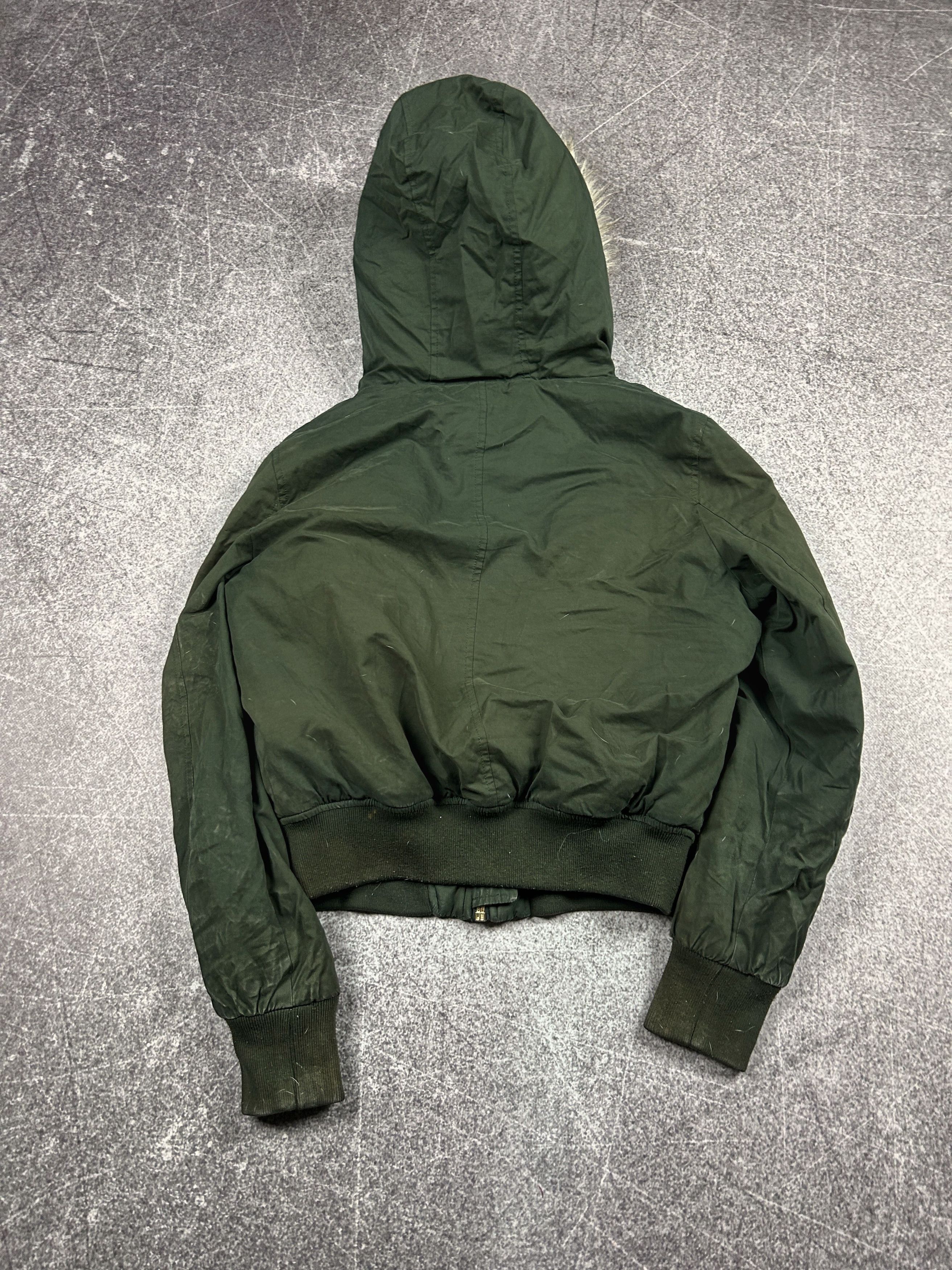 Vintage Fur Hood Cropped Bomber Parka Military Flight Jacket Y2K Size US M / EU 48-50 / 2 - 8 Thumbnail
