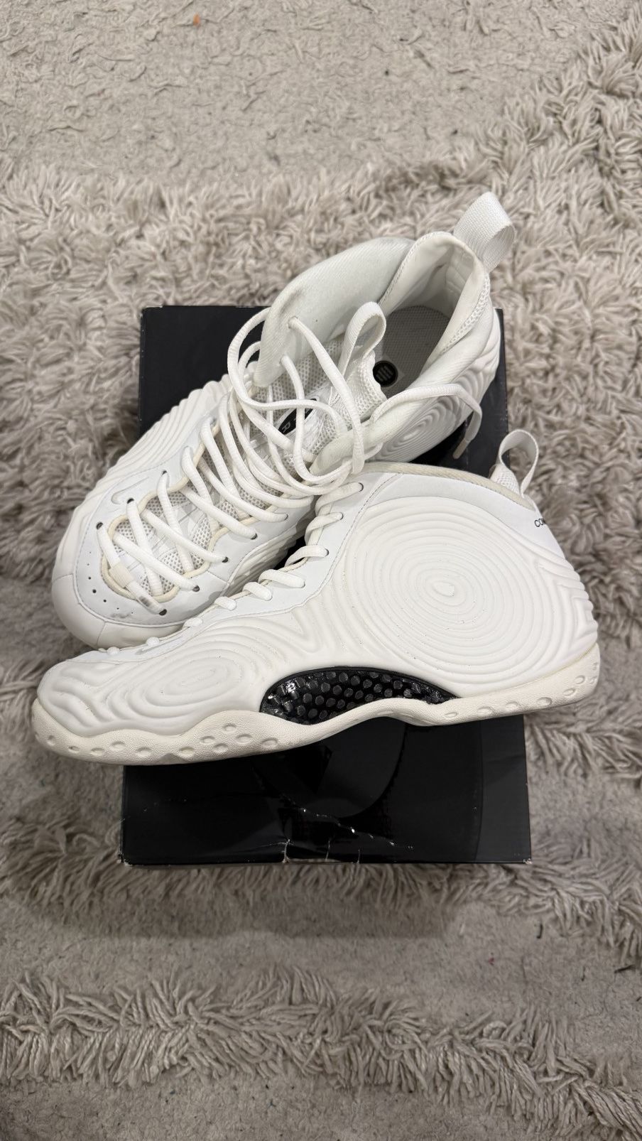 NIKE FOAMPOSITE X COMME DES GARCONS WHITE 9.5