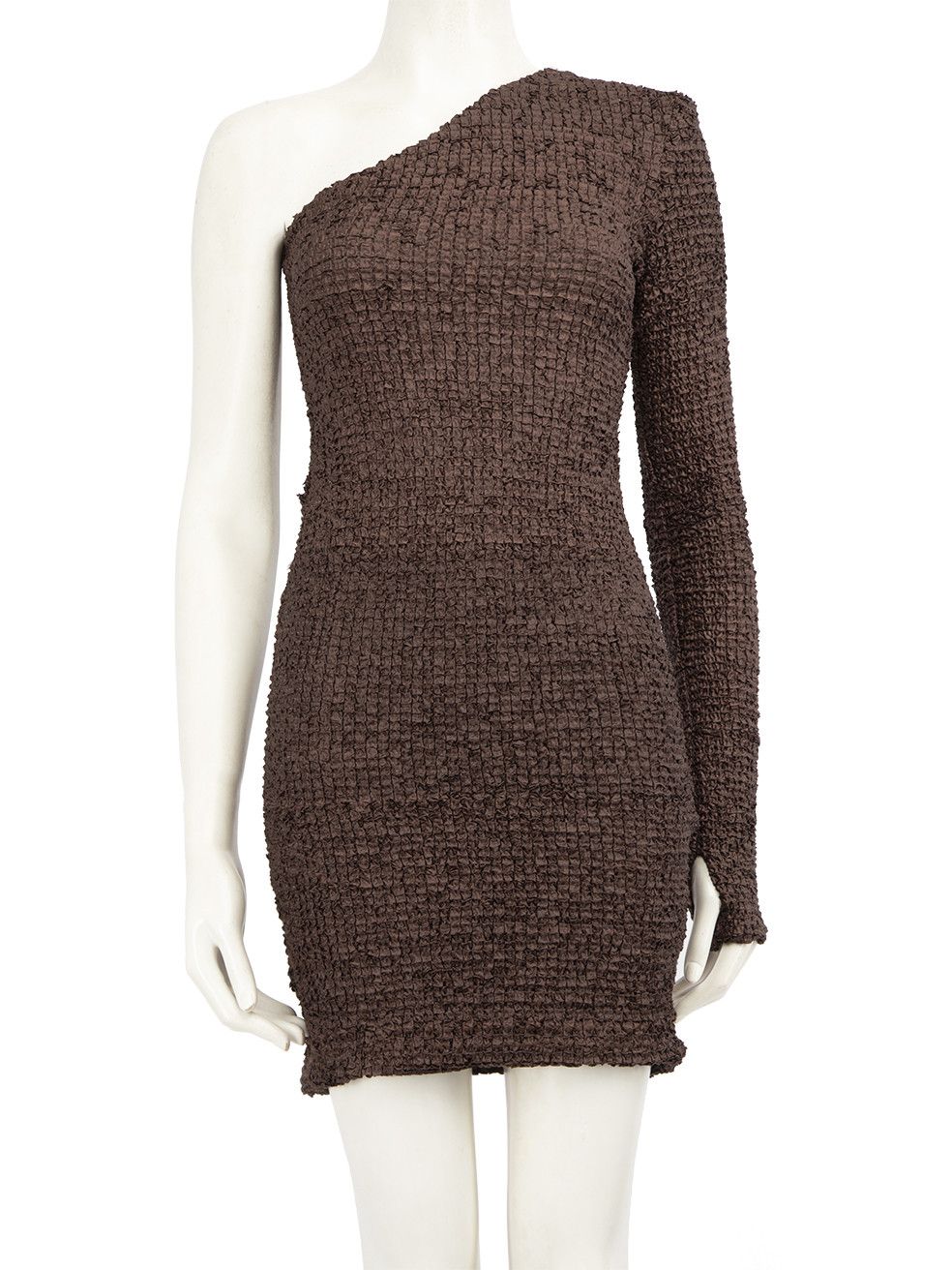 Nanushka Brown One Shouldered Mini Dress Size XS / US 0-2 / IT 36-38 - 1 Thumbnail