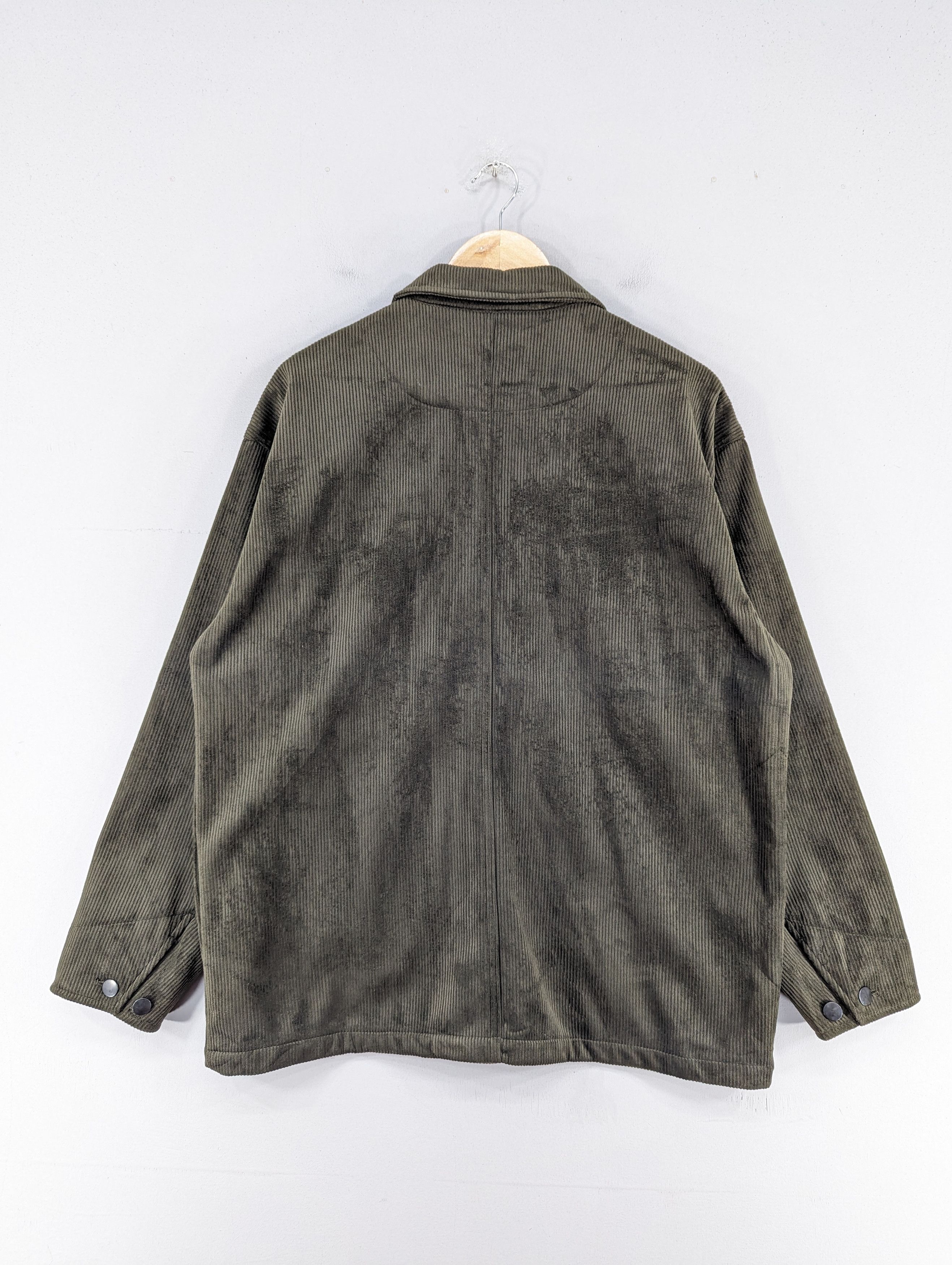 Japanese Brand Fieldcore Corduroy Velvet Olive Green Pocket Jacket Size US L / EU 52-54 / 3 - 12 Thumbnail
