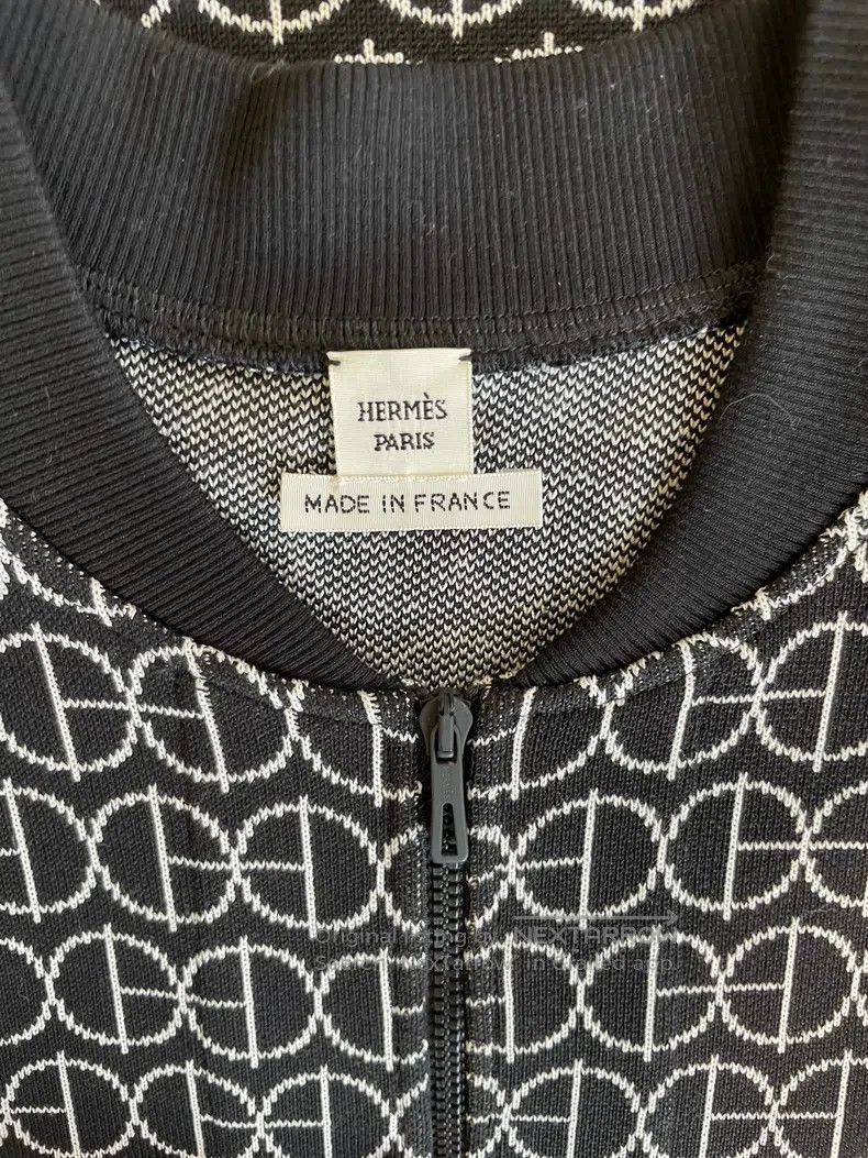 Hermes Hermes Black full-print logo short sleeve dress, classic z Size XXS / US 00 / IT 34 - 6 Thumbnail