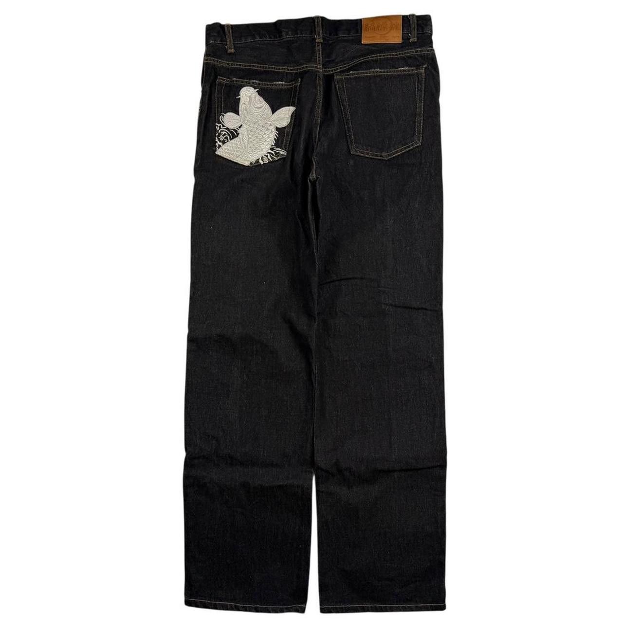 Karakuri Tamashii Karakuri Tamashii Embroidered Koi Japanese Jeans - Waist 35 Size US 35 - 8 Thumbnail