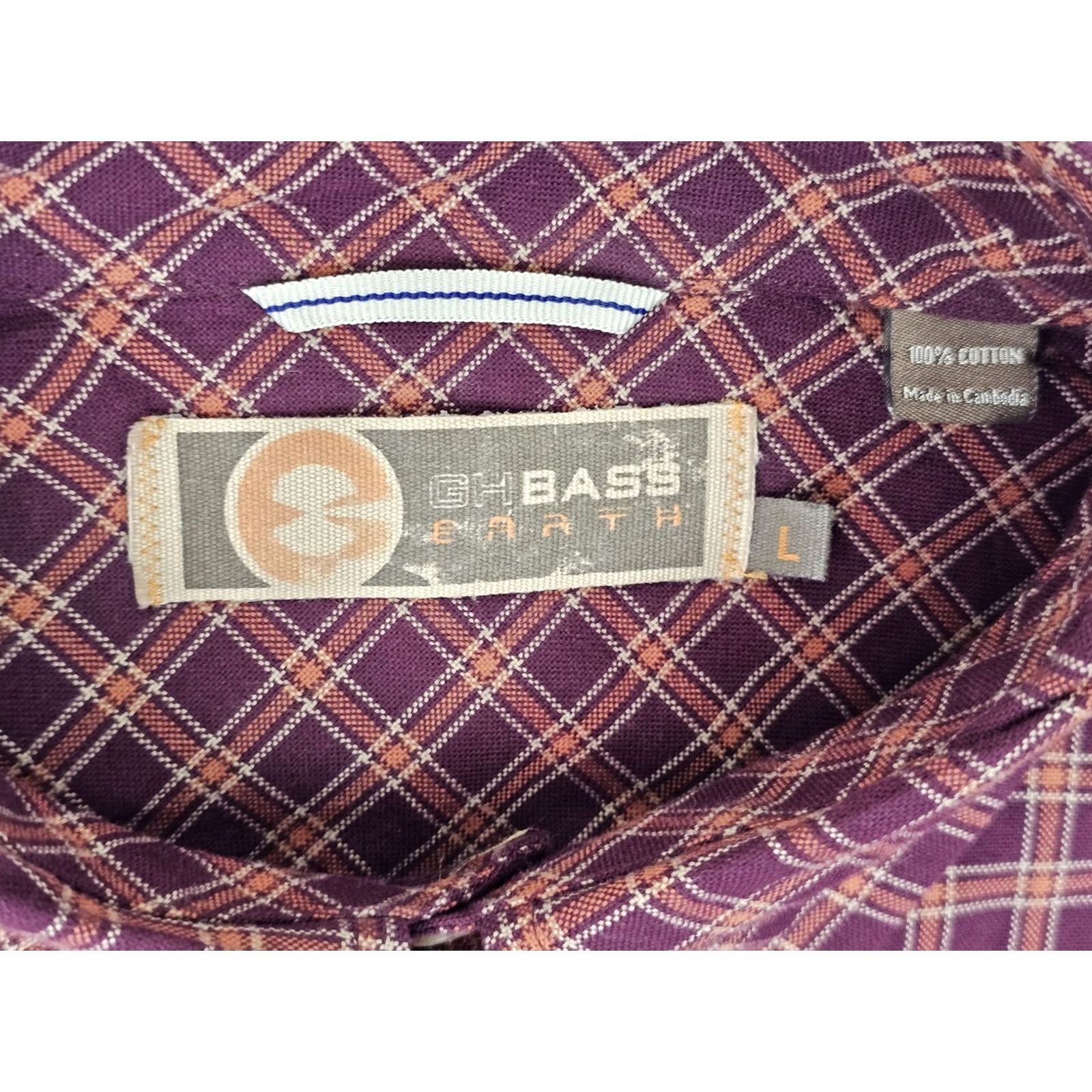 Vintage GH Bass Earth Wash Oxford Cotton Flannel Shirt Men L Burgundy Orange NWT Windwash Oxford Plaid Button-Down Size US L / EU 52-54 / 3 - 4 Thumbnail