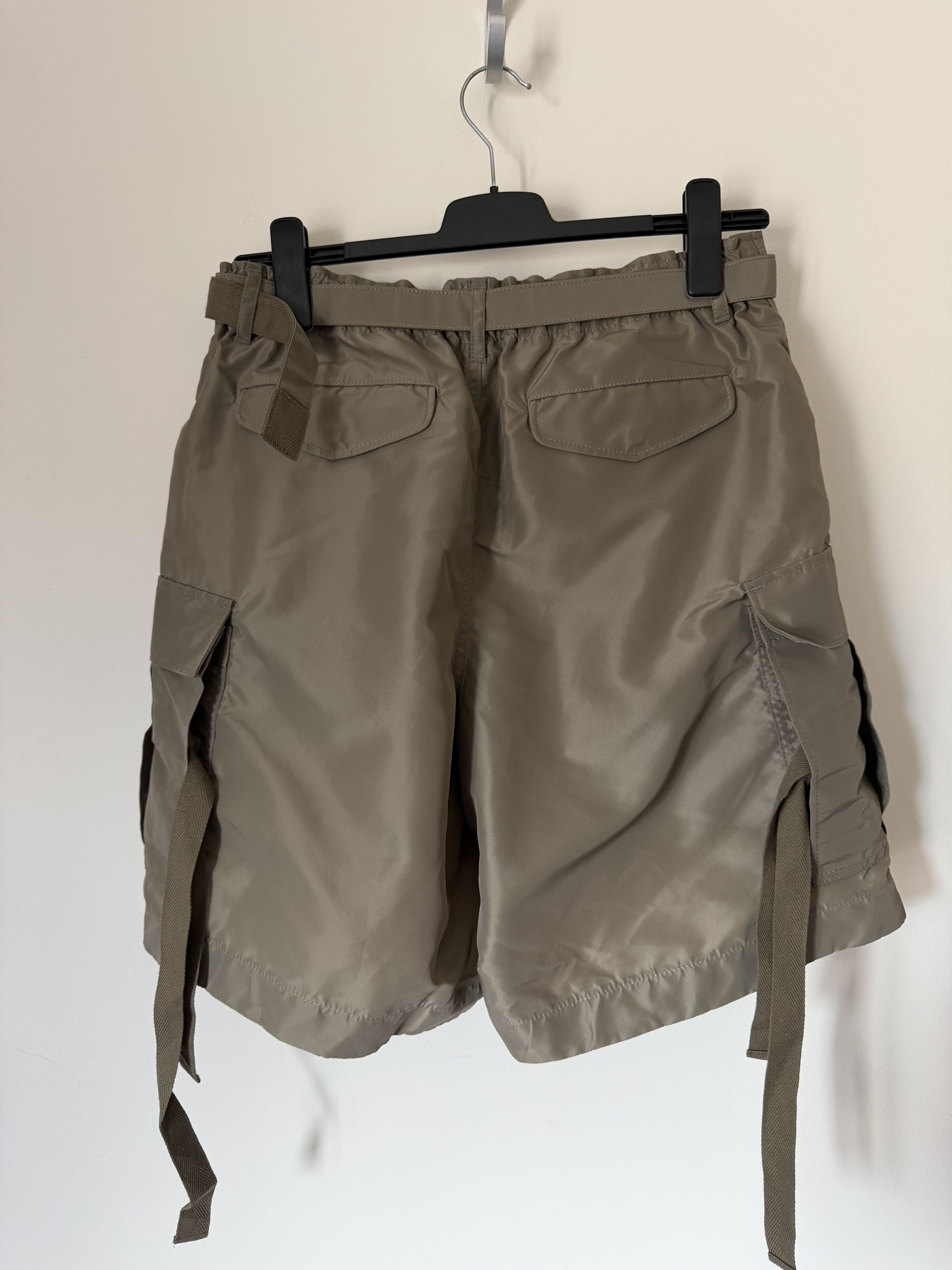 Sacai Sacai Belted Nylon Cargo Shorts in Olive Green Size US 32 / EU 48 - 4 Thumbnail