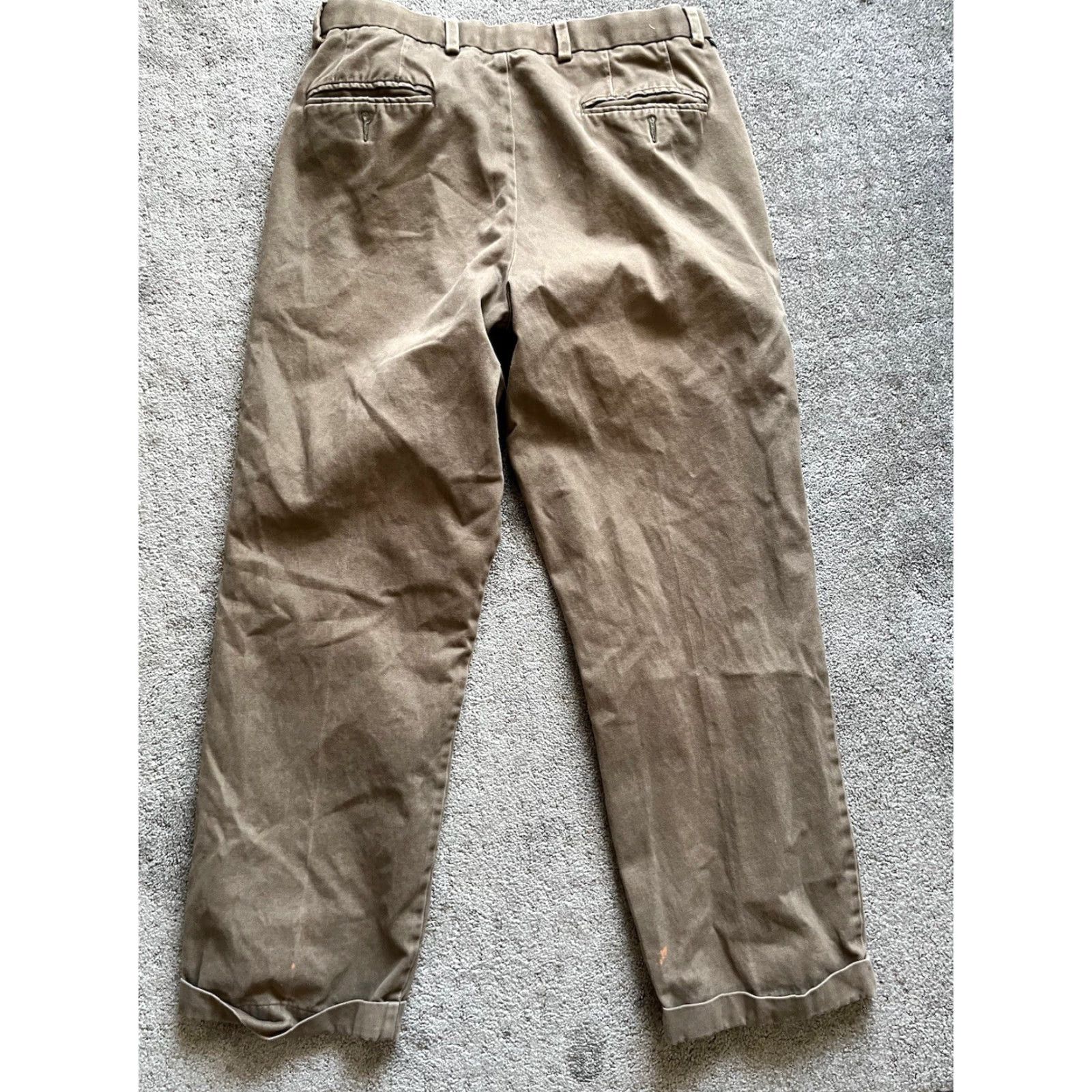 Dockers Dockers Brown Classic Fit Men Pants 34x30 Flat Front Straight Leg Dockers Signature Khaki Dress Pants 34in Inseam Mens Size US 34 / EU 50 - 3 Thumbnail