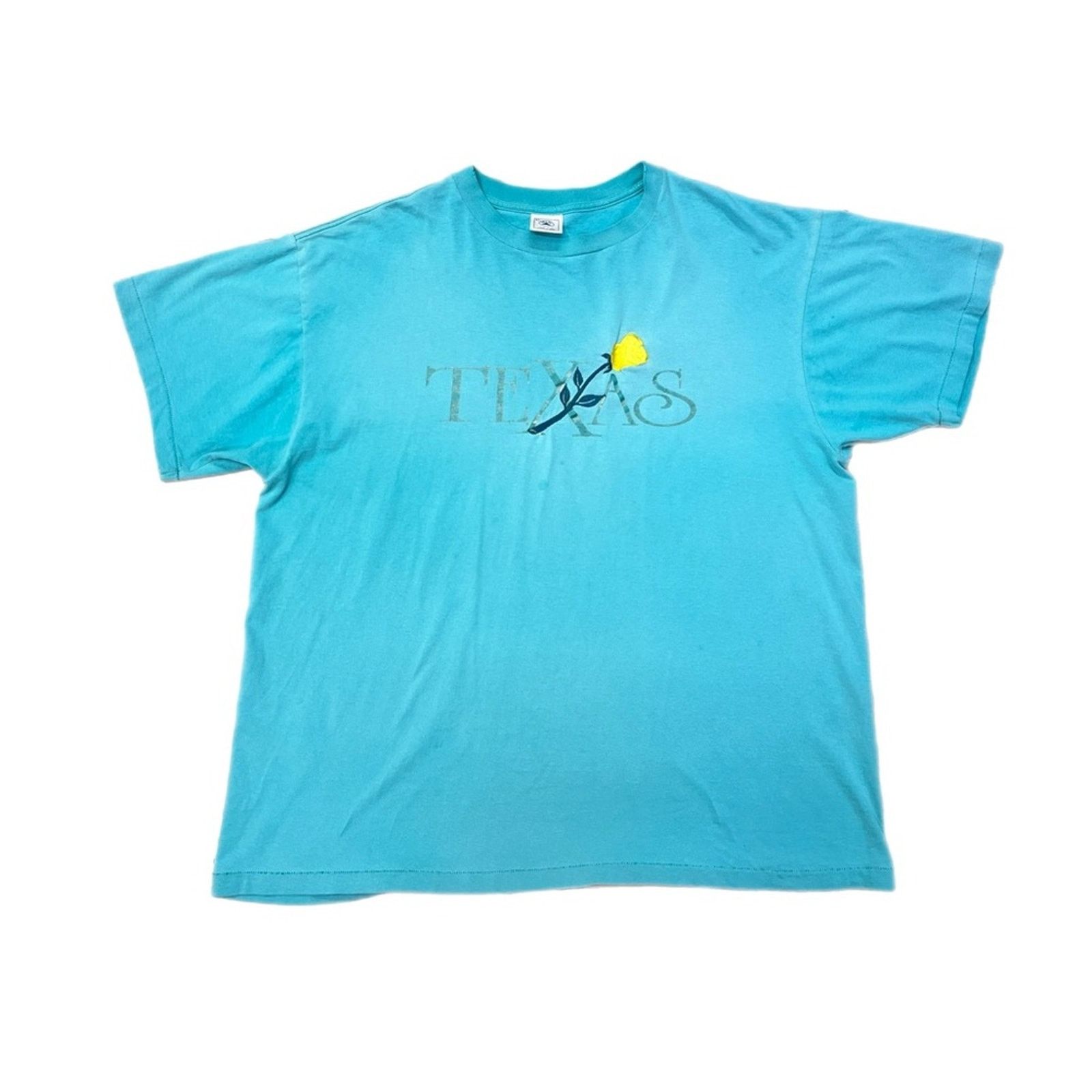 Delta Vintage Texas Yellow Rose Embroidered Graphic Tee Size US XL / EU 56 / 4 - 1 Thumbnail