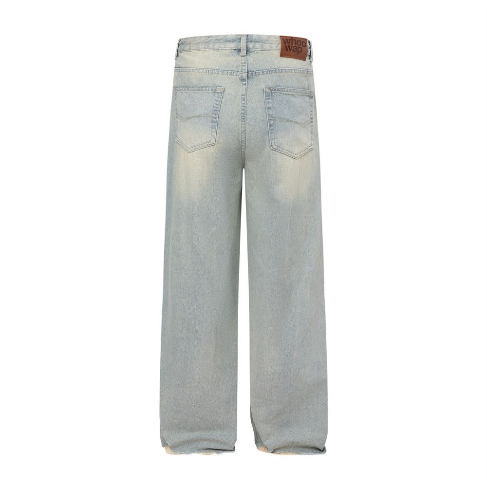 Japanese Brand × Jean American washed distressed casual loose drawstring jeans Size US 34 / EU 50 - 2 Thumbnail