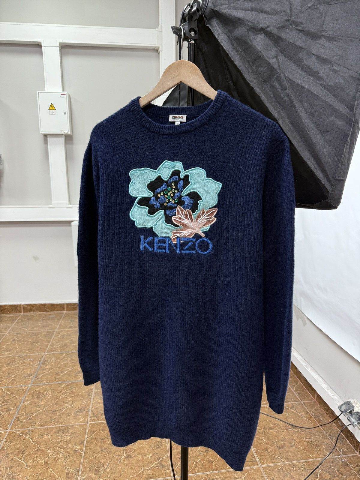 Kenzo  Kenzo Paris Floral Embroidered Knit Sweater Dress Rare Y2K |  Grailed