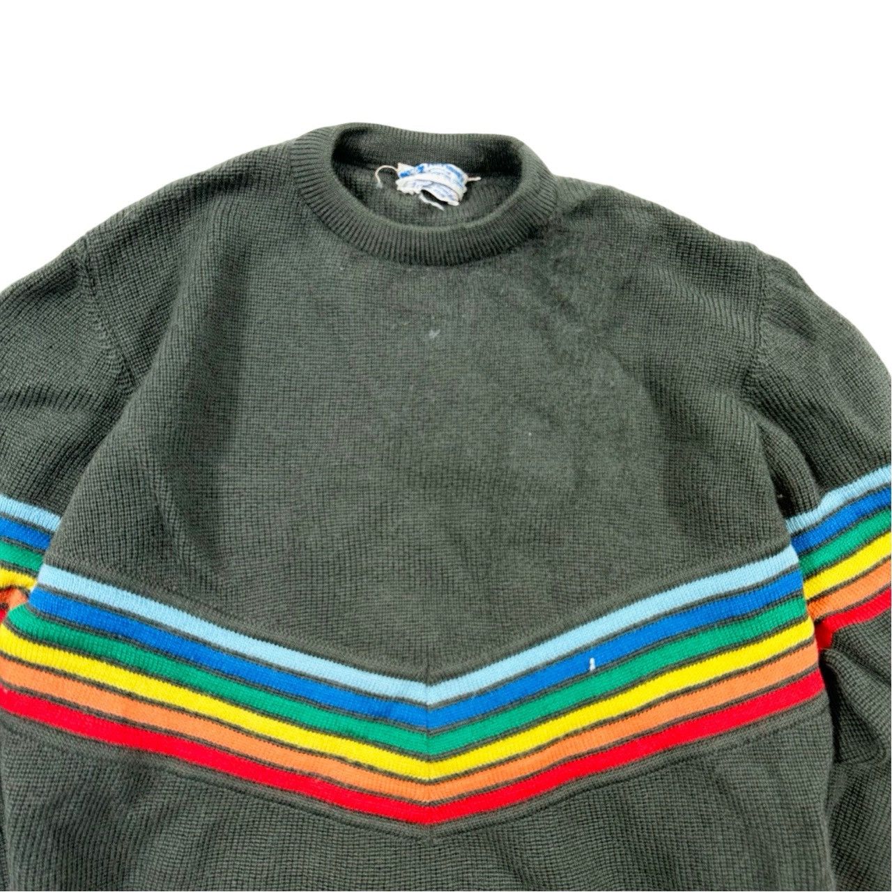 Vintage Vintage 80s Green 100% Wool Made in Hong Kong Knit Sweater Size US M / EU 48-50 / 2 - 2 Thumbnail