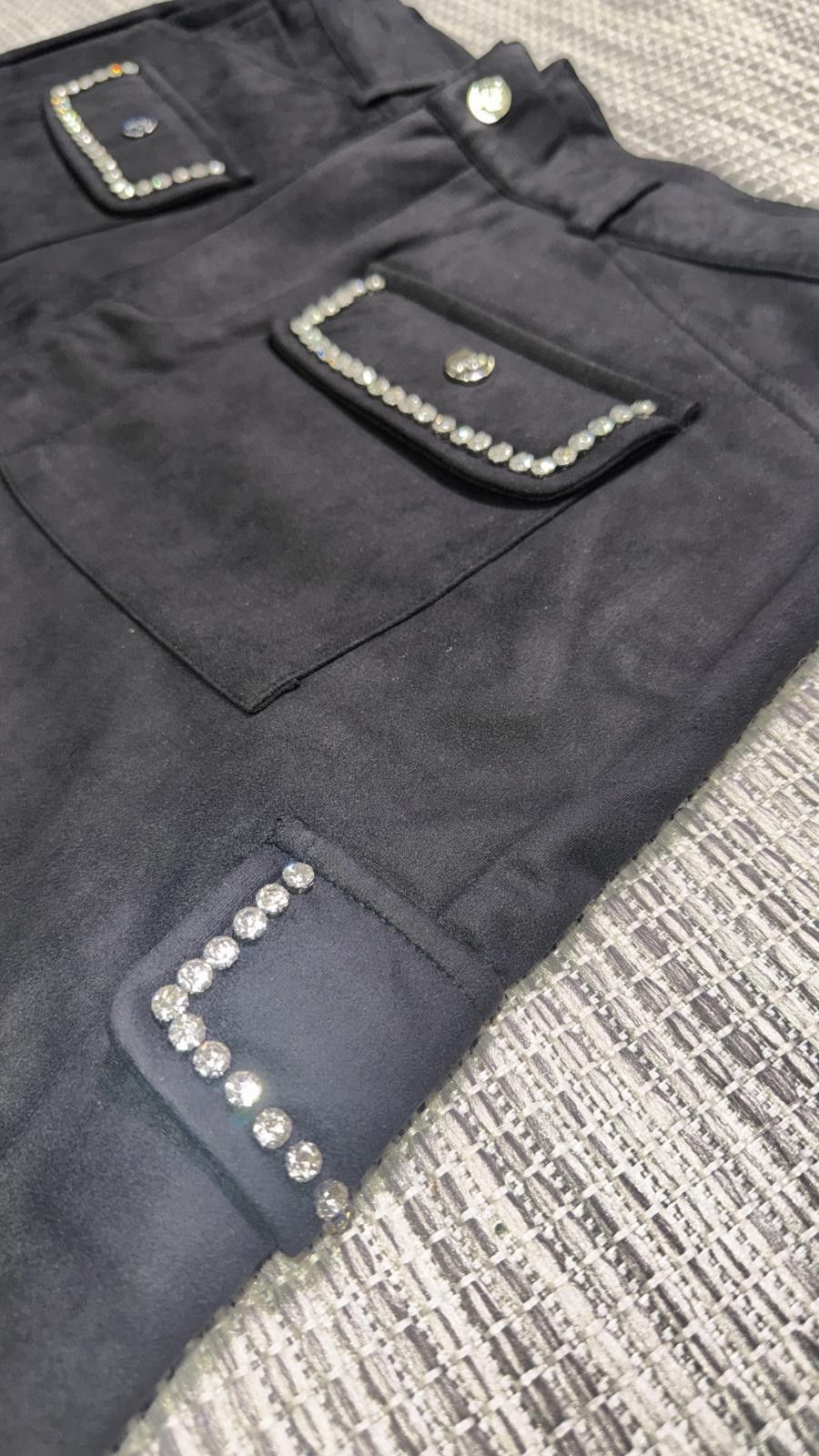 Other Prestige Black Deerskin Rhinestone Shorts Size US 36 / EU 52 - 2 Thumbnail