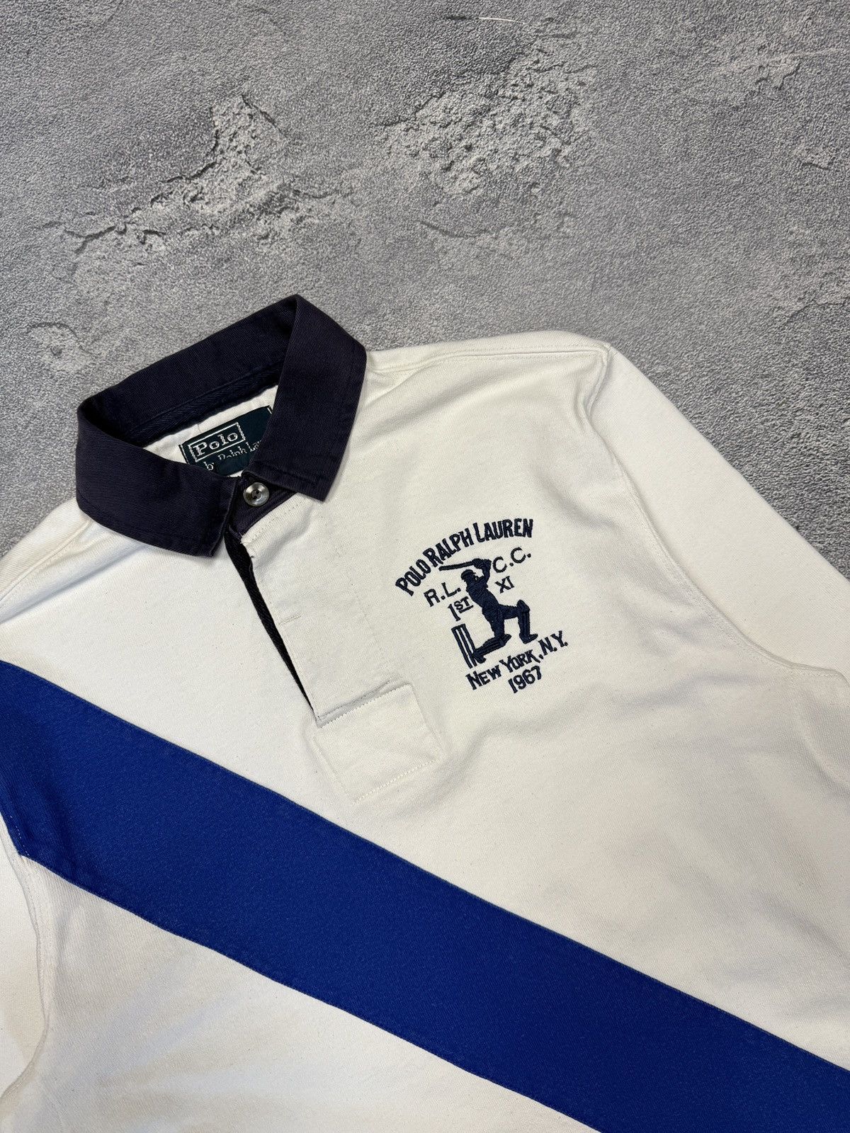 Polo Ralph Lauren Polo Ralph Lauren Rugby Rare White Blue Shirts Size US S / EU 44-46 / 1 - 3 Thumbnail