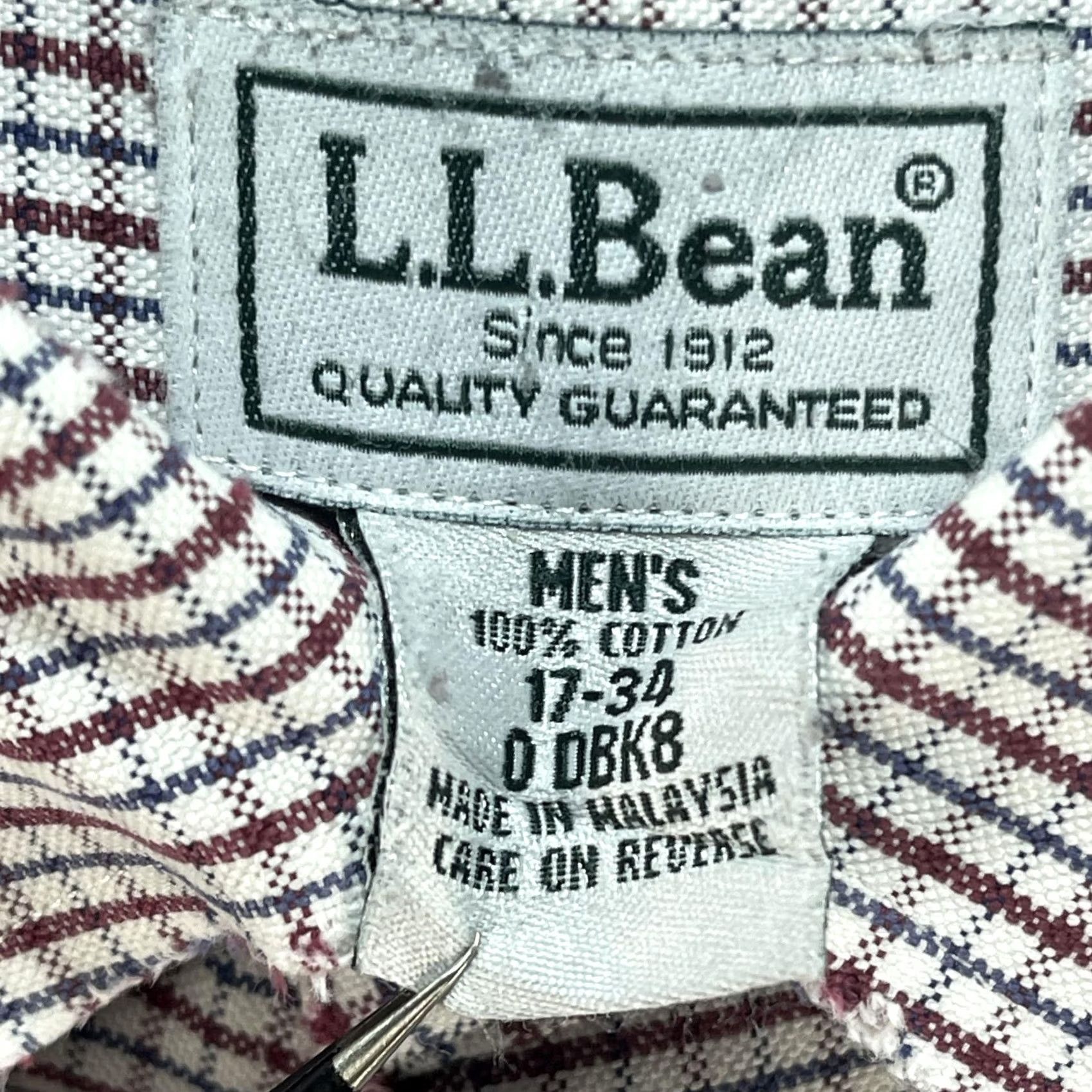 Vintage L.L.Bean Shirt Mens XL Red Plaid Button-Down Long Sleeve Wrinkle Resistant Check Cotton Size US XL / EU 56 / 4 - 5 Thumbnail
