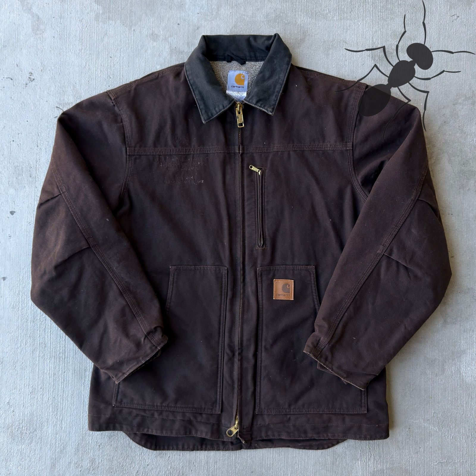 Carhartt × Vintage Vintage Y2K Carhartt C61 DKB brown chore coat work jacket Size US M / EU 48-50 / 2 - 1 Thumbnail