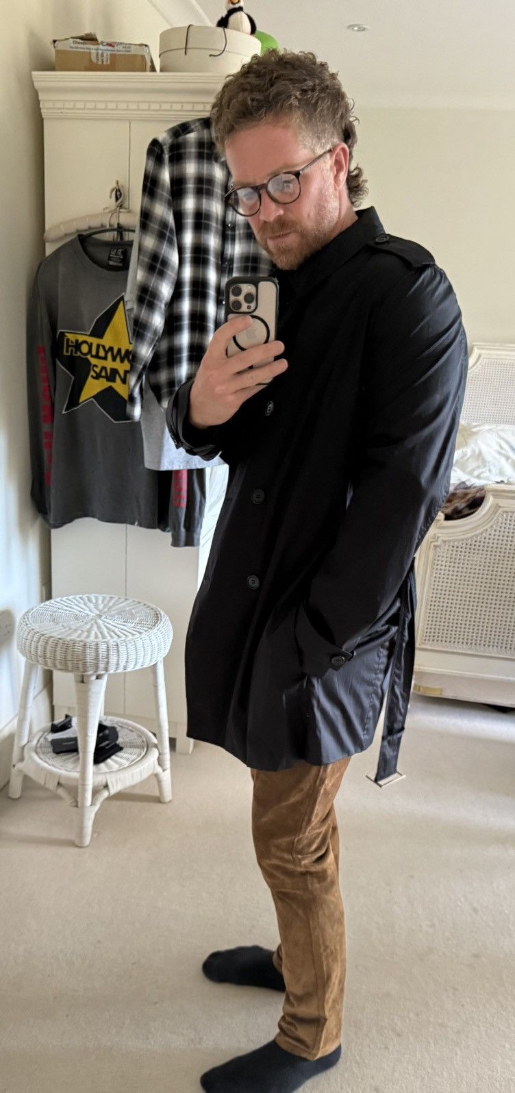 Dior SS10 RARE Dior Homme black mac coat jacket KVA 56 GRAIL Size US XL / EU 56 / 4 - 7 Thumbnail