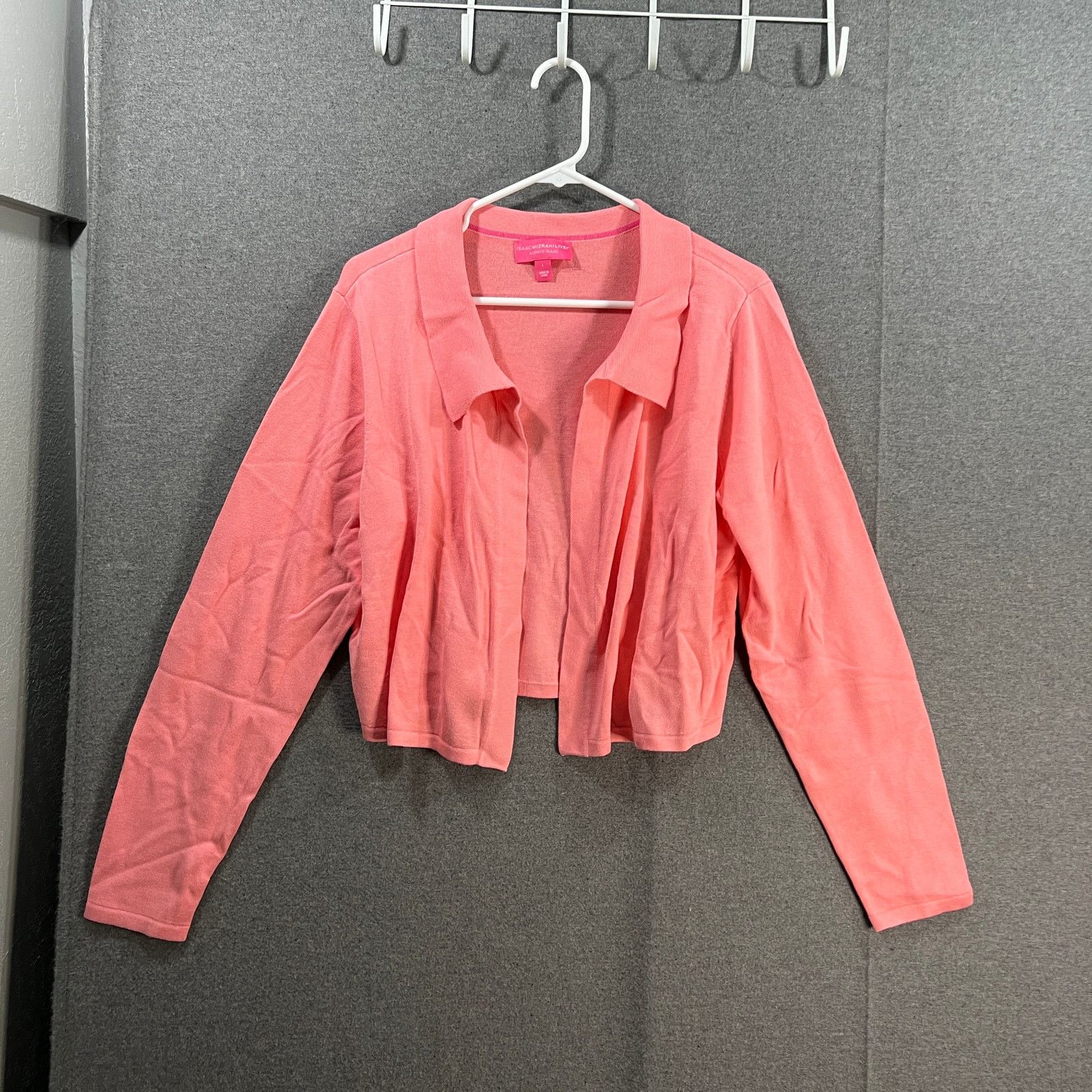 Isaac Mizrahi Isaac Mizrahi Live! Collared Sweeter Cardigan Cardigan Pink Size L / US 10 / IT 46 - 1 Thumbnail