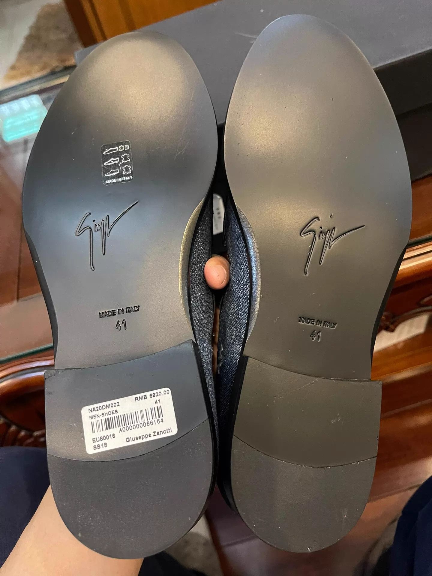 Giuseppe Zanotti GZ Denim & Leather Loafers 41 (New With Box) Size US 8 / EU 41 - 4 Thumbnail