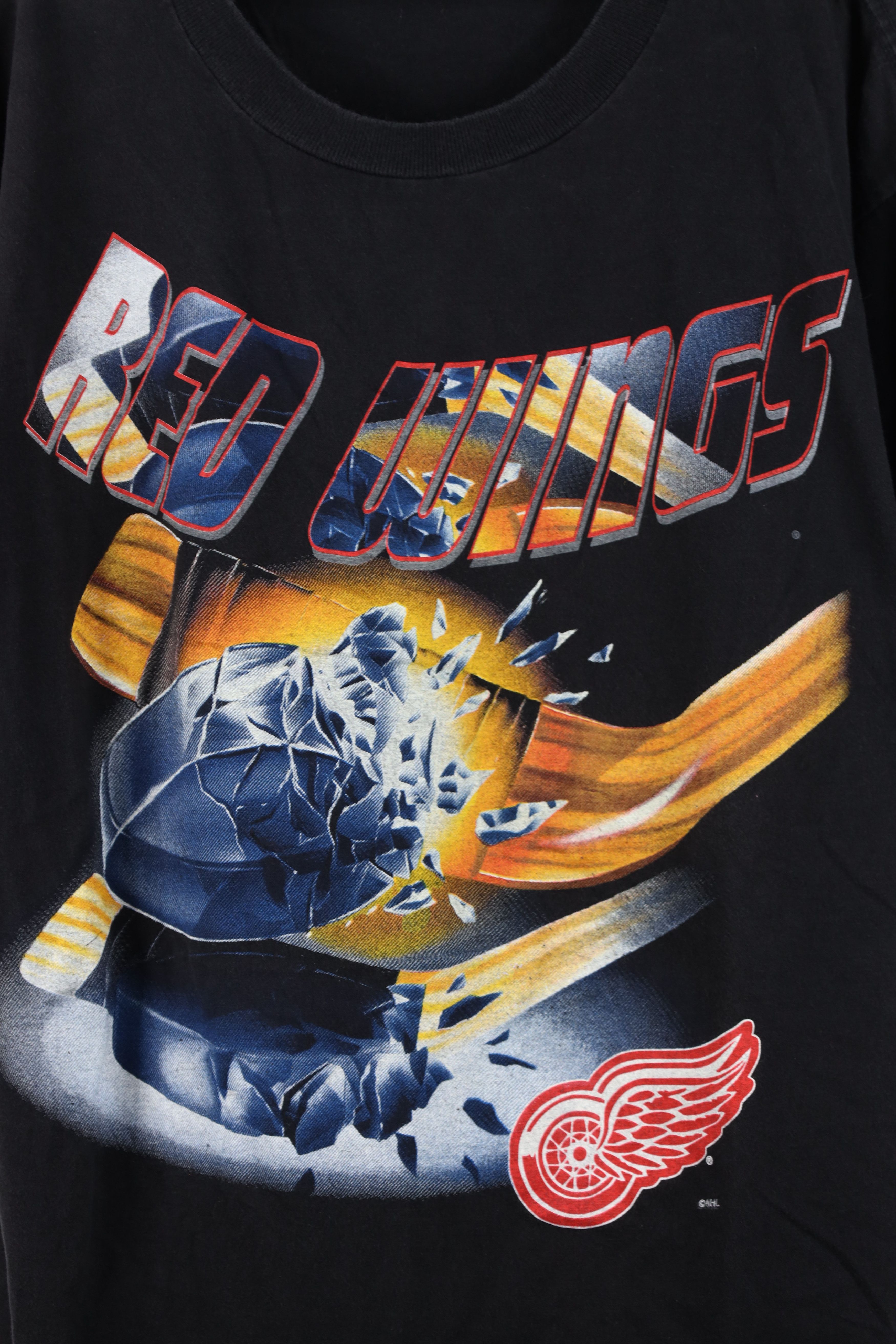 Vintage Vintage 90s Detroit Red Wings Hockey T-Shirt Black USA Size US XL / EU 56 / 4 - 4 Thumbnail