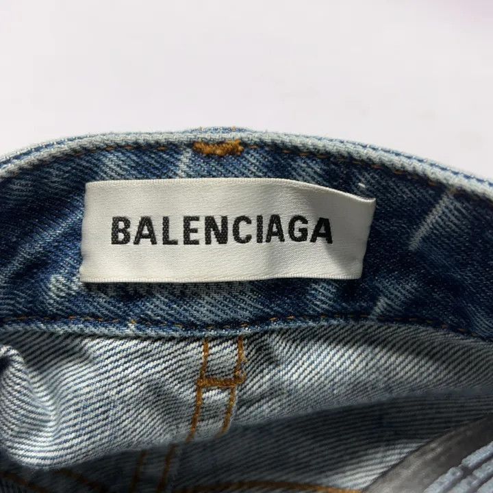 Balenciaga Balenciaga Blue Denim Skirt for Women 0079-2507 Size 35" - 3 Thumbnail