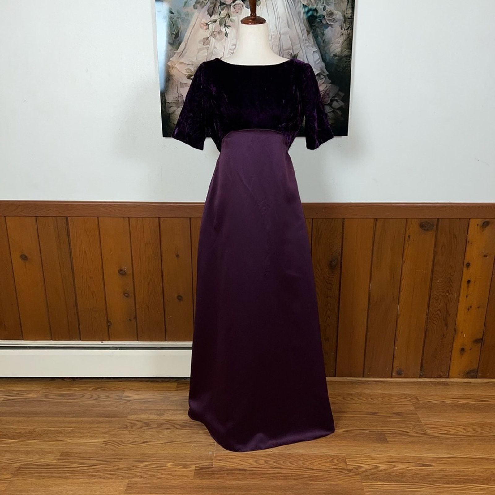 Other *New* Vintage 1970s Alfred Angelo Velvet Empire Waist Gown! Size XL / US 12-14 / IT 48-50 - 2 Thumbnail