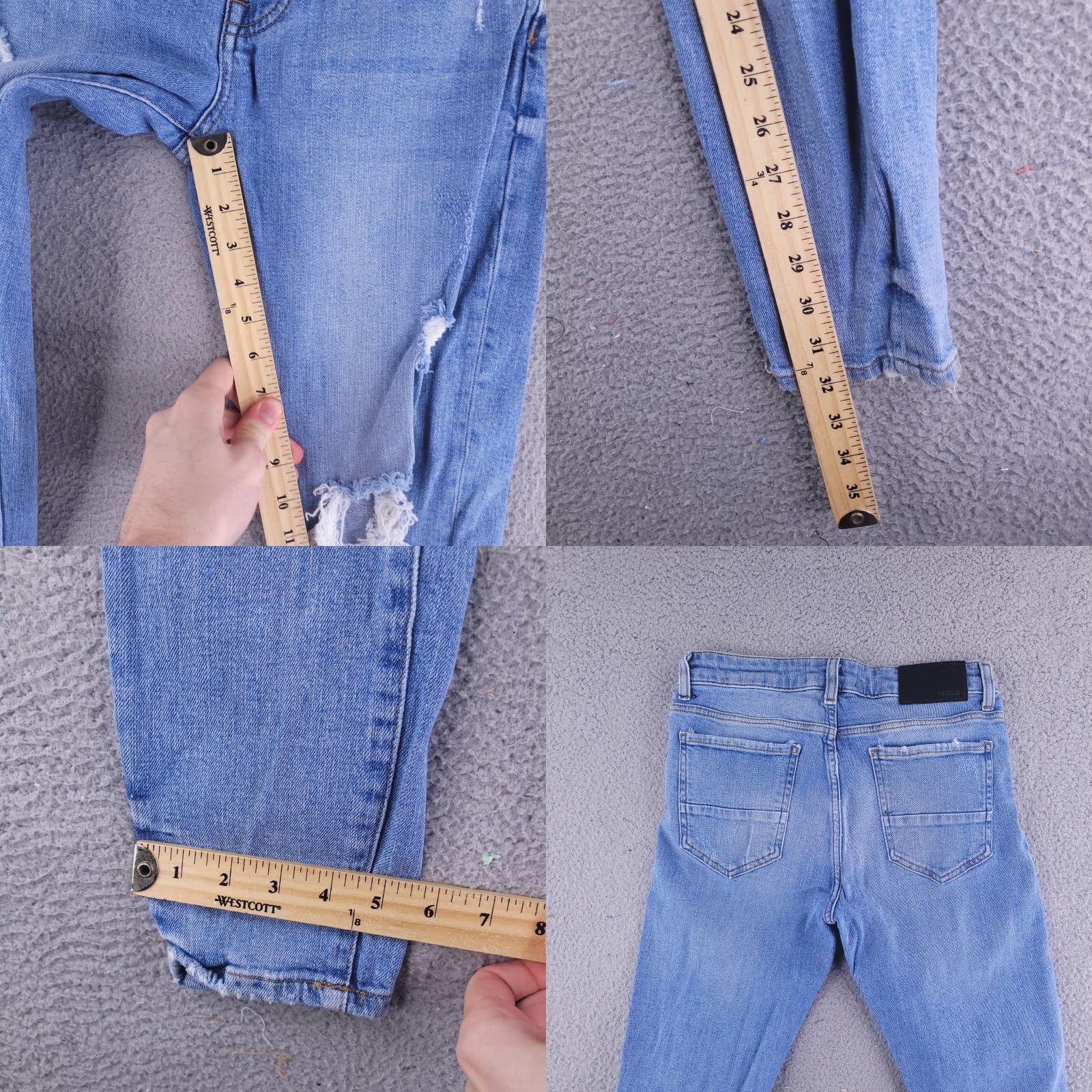Forever 21 Forever 21 Jeans Mens 28x32 Blue Skinny Distressed Ripped Jeans Mens Slim Straight style Skinny Size US 28 / EU 44 - 8 Thumbnail
