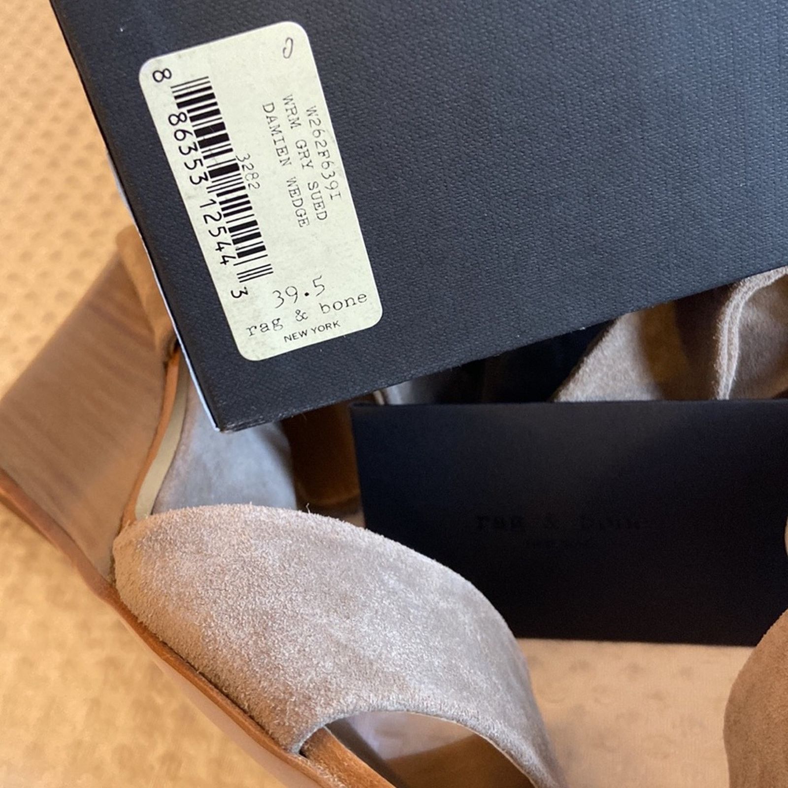 Rag & Bone NEW! rag & bone DAMIAN Wedge 39.5 Gray Leather Heels Sandal Size US 8.5 / IT 38.5 - 12 Thumbnail