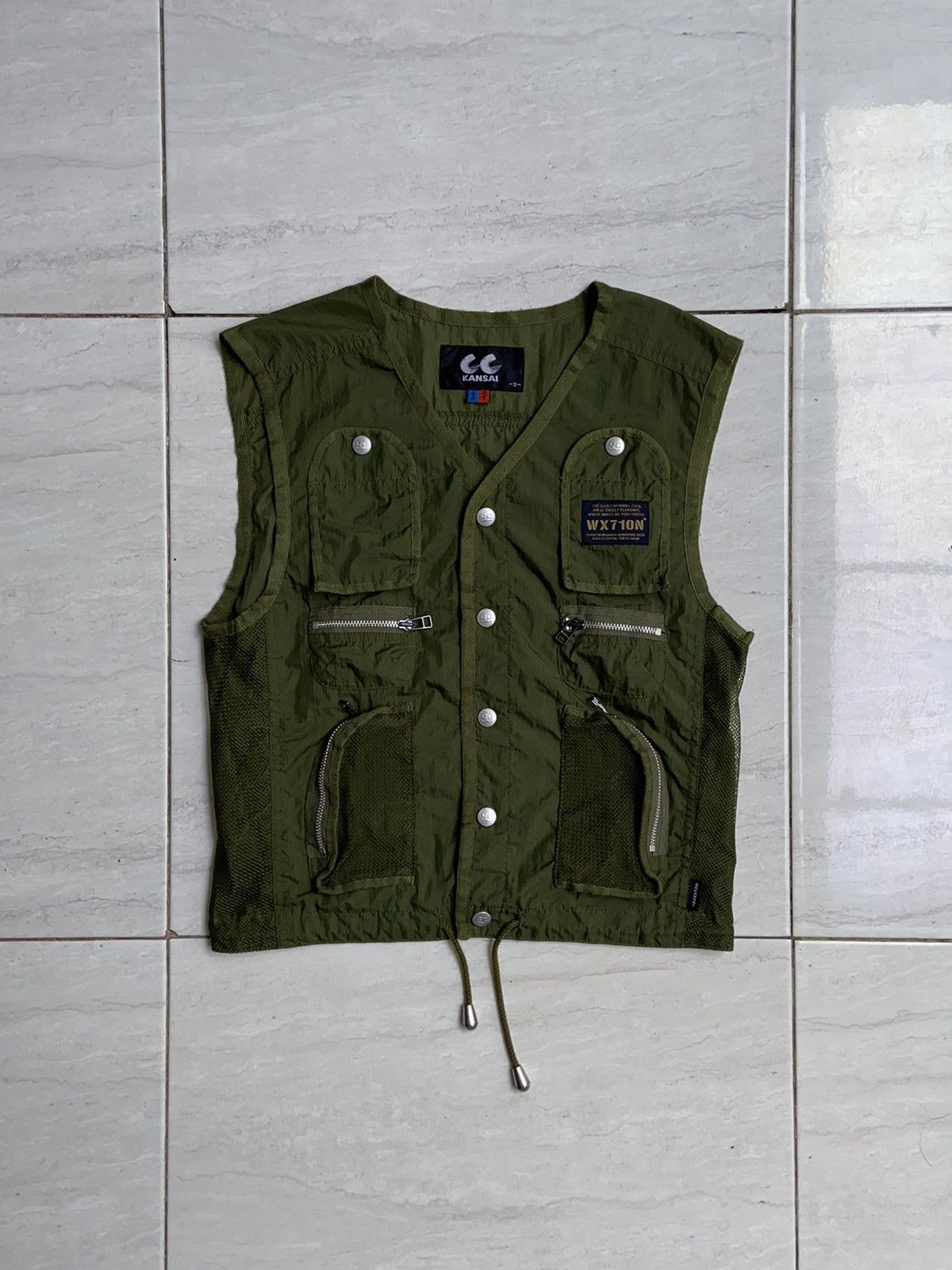 image of Kansai Yamamoto x Yohji Yamamoto Cc Kansai Army Vests in Army Green, Men's (Size Small)