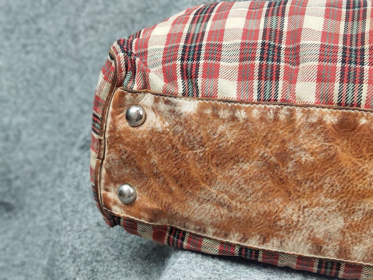 numero 10 Numero 10 Design Monzeglio tartan travel Canvas Leather Bag Size ONE SIZE - 13 Thumbnail