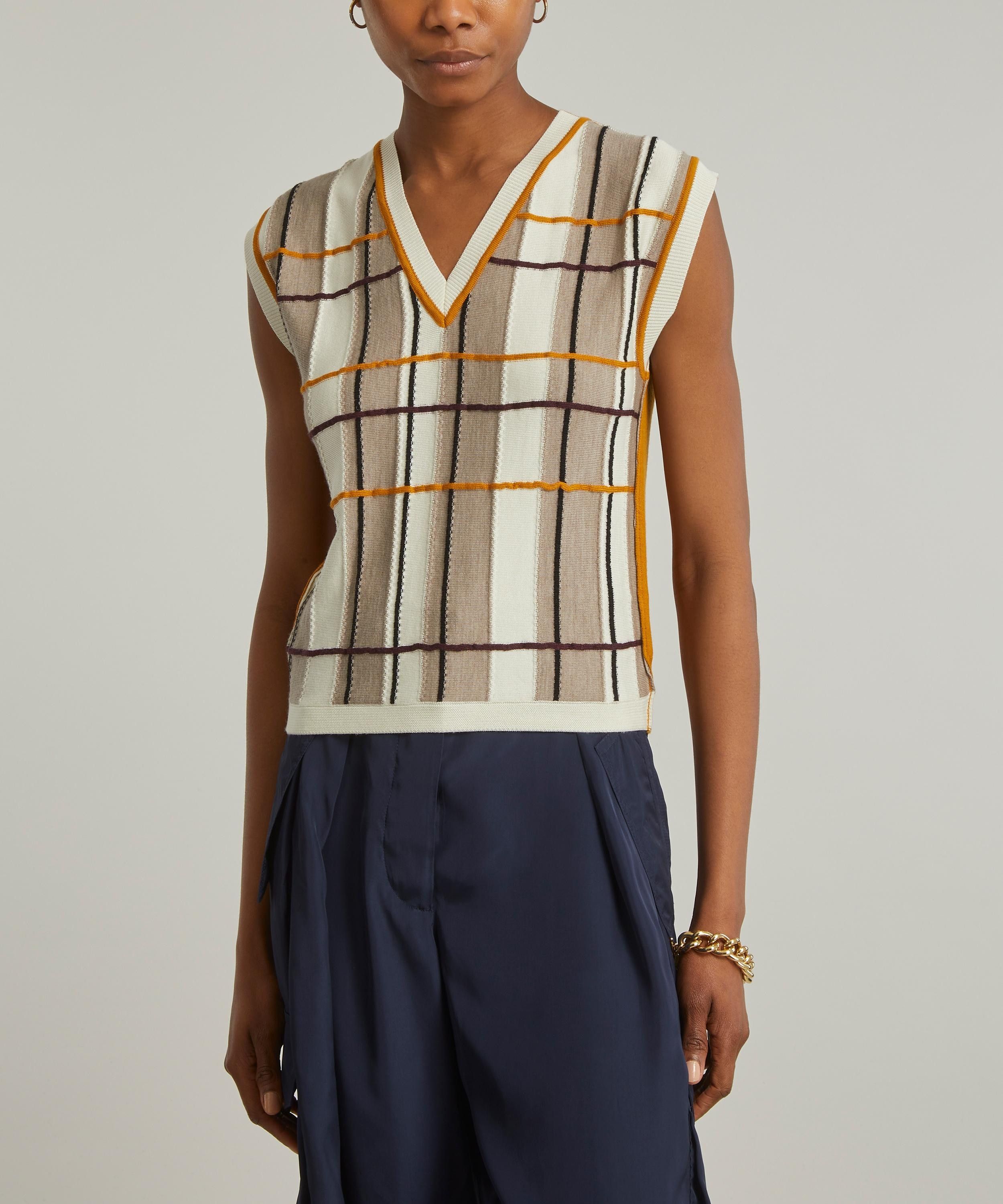 Marni oc11z0525 Checked Wool Vest in Multicolor Size S / US 4 / IT 40 - 3 Thumbnail