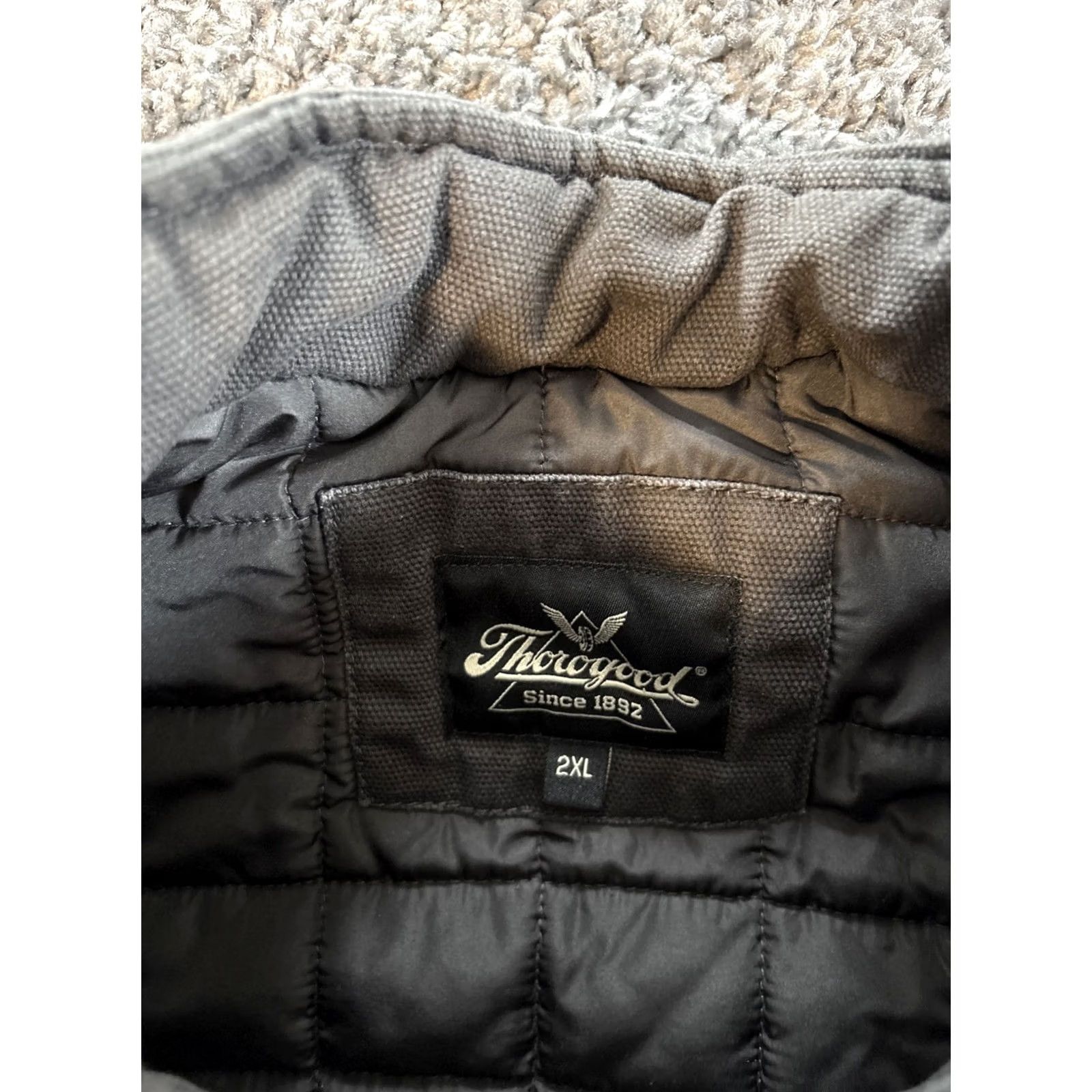 Thorogood Thorogood Vest Men's 2XL Gray Canvas Quilted Lined Heavy Duty Work Utility Size US XXL / EU 58 / 5 - 4 Thumbnail