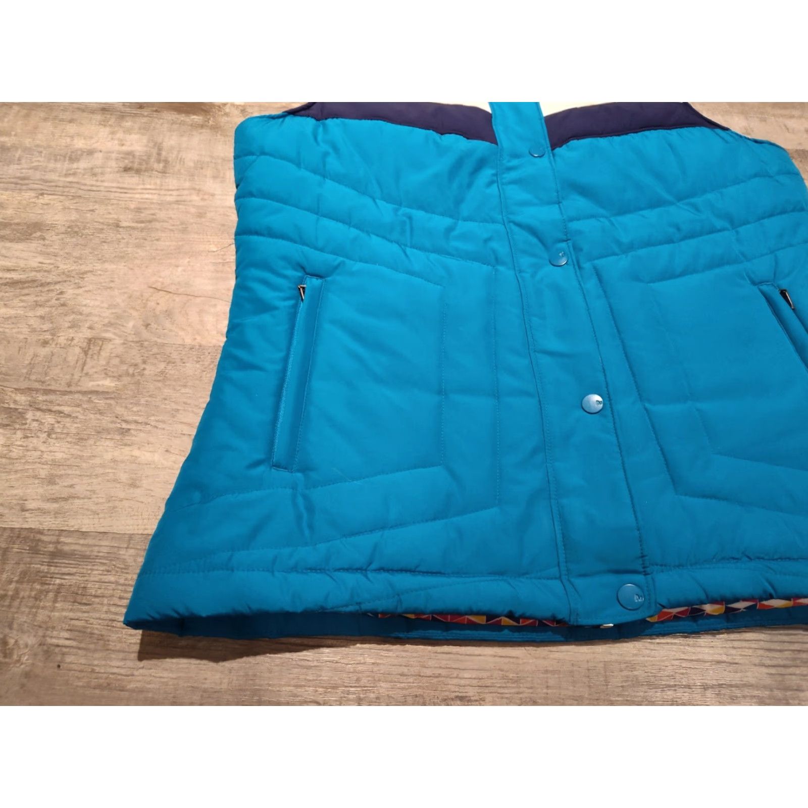 Merrell Merrell Vest Puffer Jacket Womens Large Colorful Opti-Warm Full Zip & Snap EUC Size L / US 10 / IT 46 - 2 Thumbnail