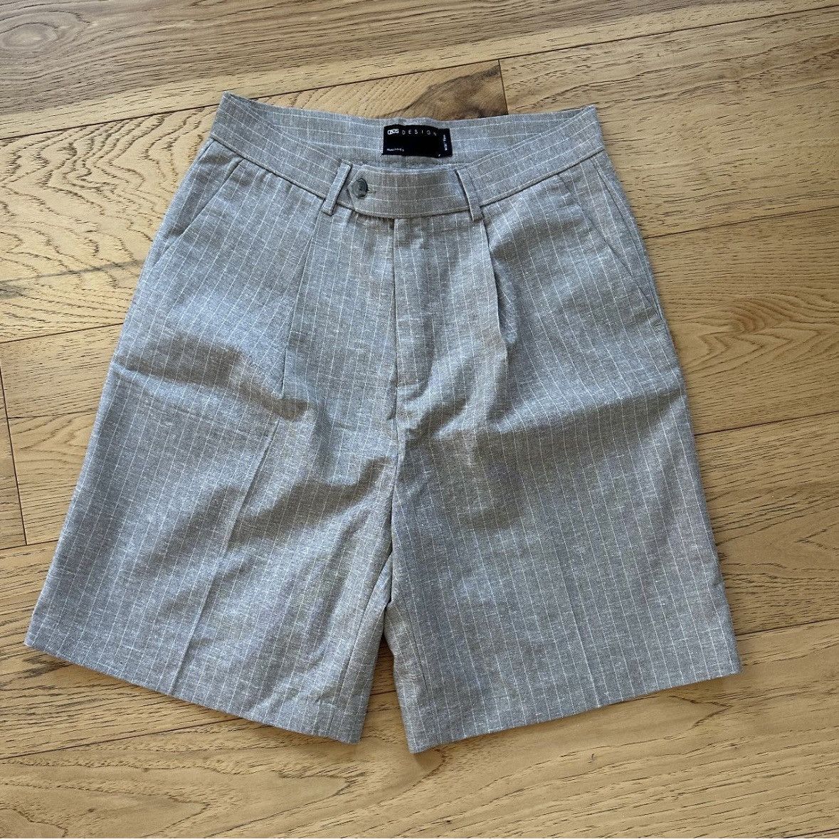 Asos Grey Pinstripe ASOS Shorts Size US 30 / EU 46 - 3 Thumbnail