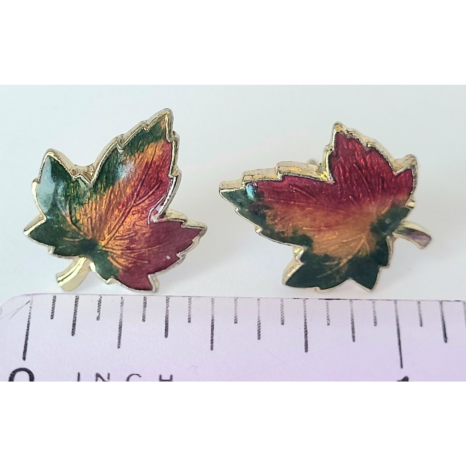 Other Maple Leaf Pendant Necklace Earrings Set VT Canada Enamel Size ONE SIZE - 11 Thumbnail