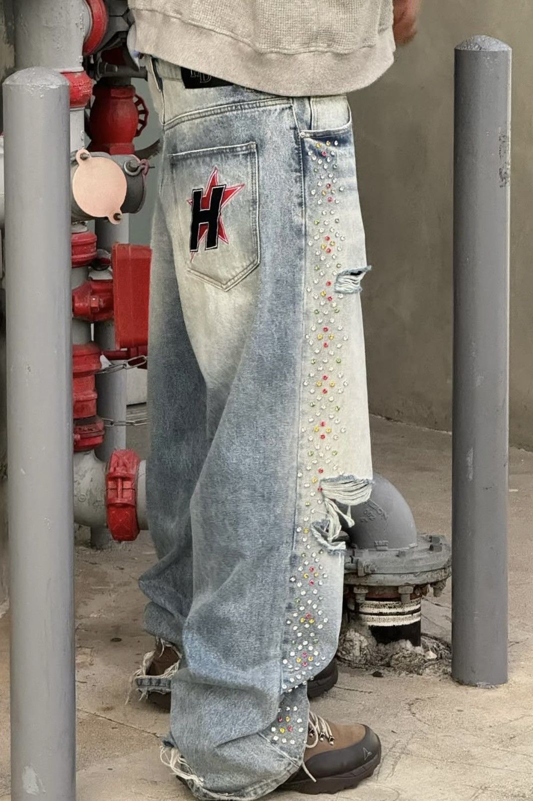 HMDD Happy Memories Don’t Die Crystal Jeans Size US 30 / EU 46 - 3 Thumbnail