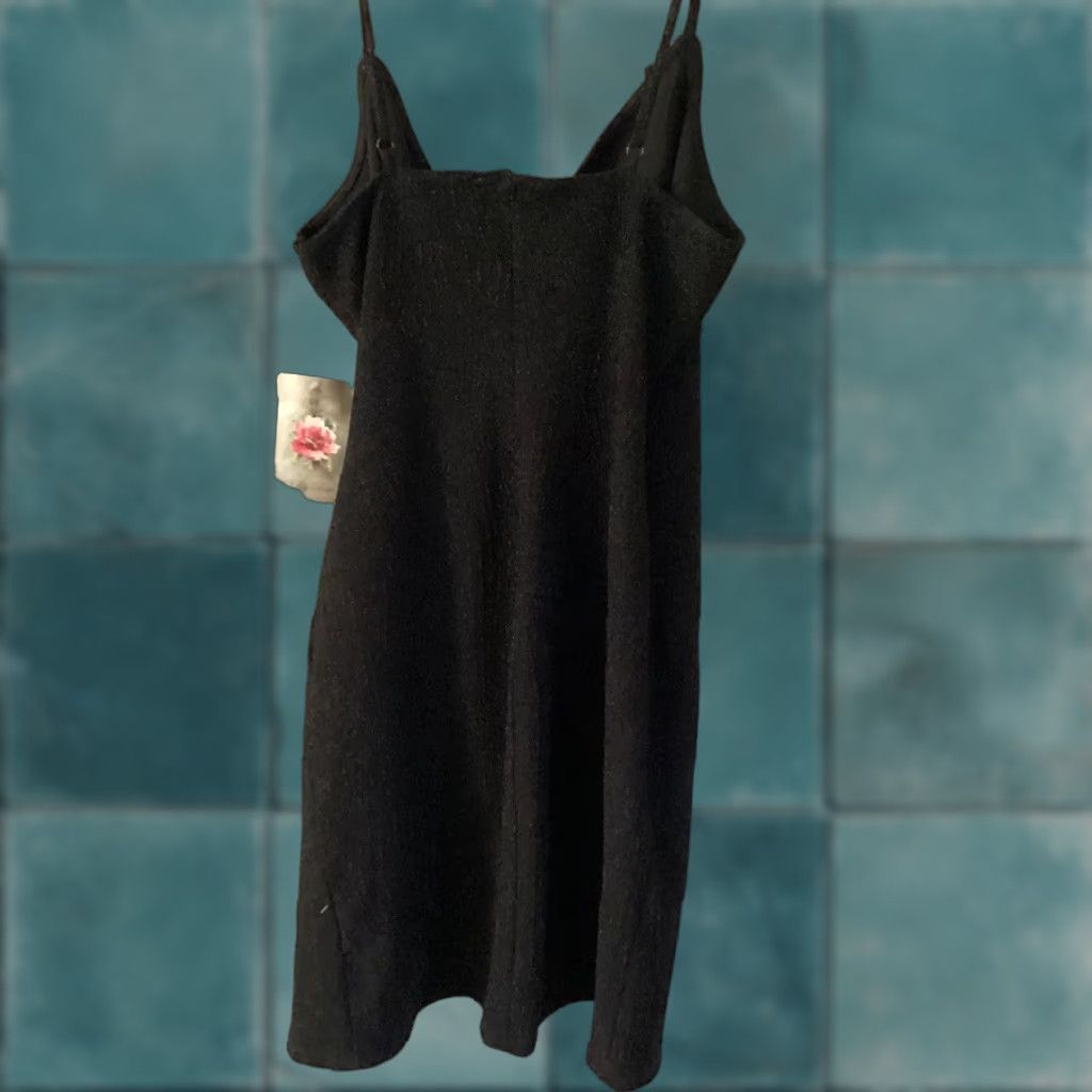 Vintage Lily Rose Dress L Black Shimmer Spaghetti Strap Knotted Side Wrap Mini V-Neck Juniors Party Cocktail Knee Length Womens Size L / US 10 / IT 46 - 1 Thumbnail