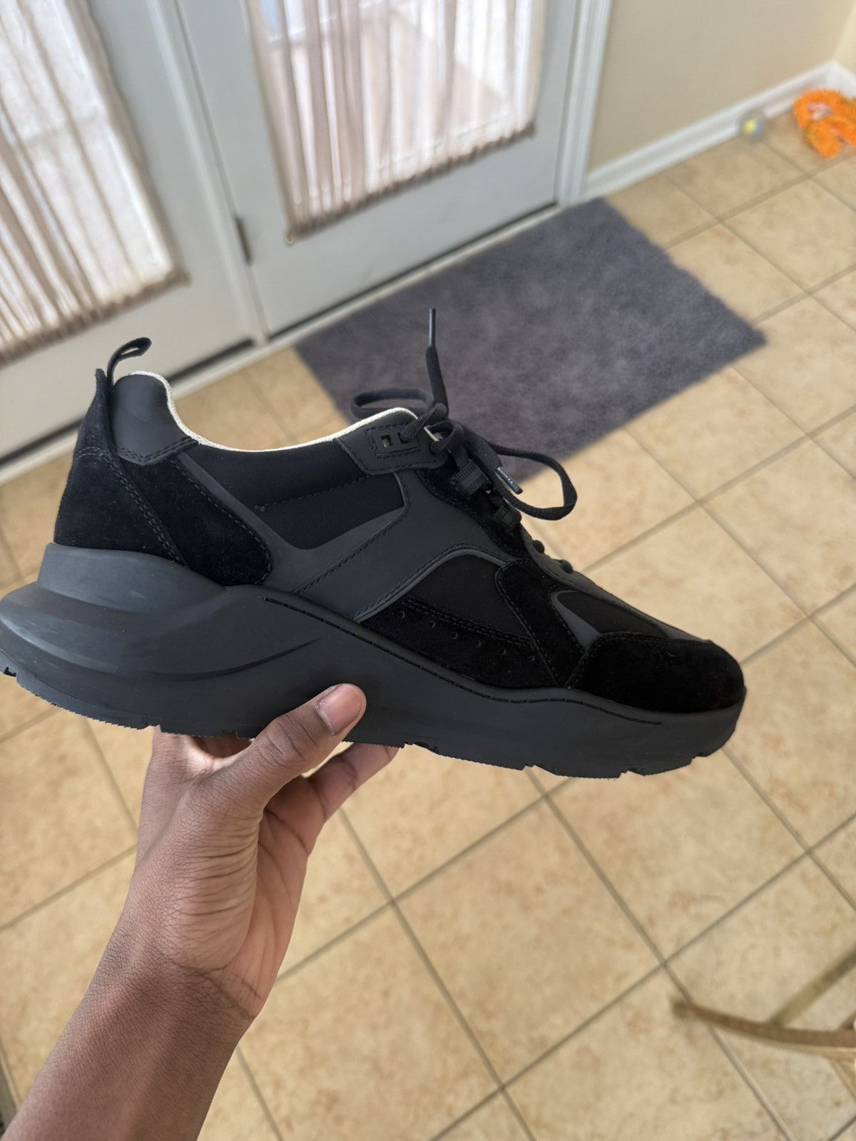 Burberry BURBERRY SEAN TRIPLE BLACK SNEAKERS Size US 12.5 / EU 45-46 - 3 Thumbnail