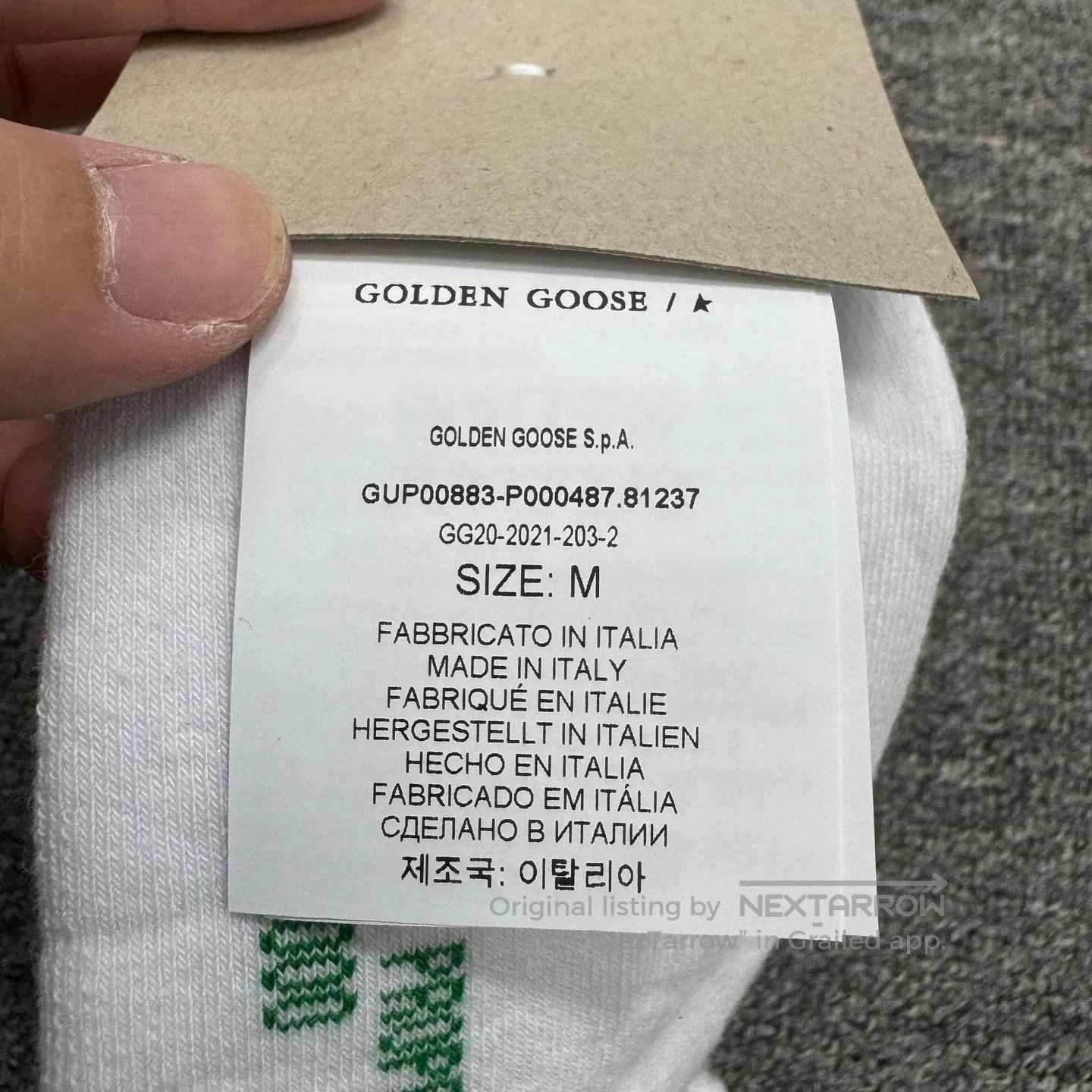 Golden Goose Golden Goose White Green Mid-Calf Socks. Size ONE SIZE - 4 Thumbnail