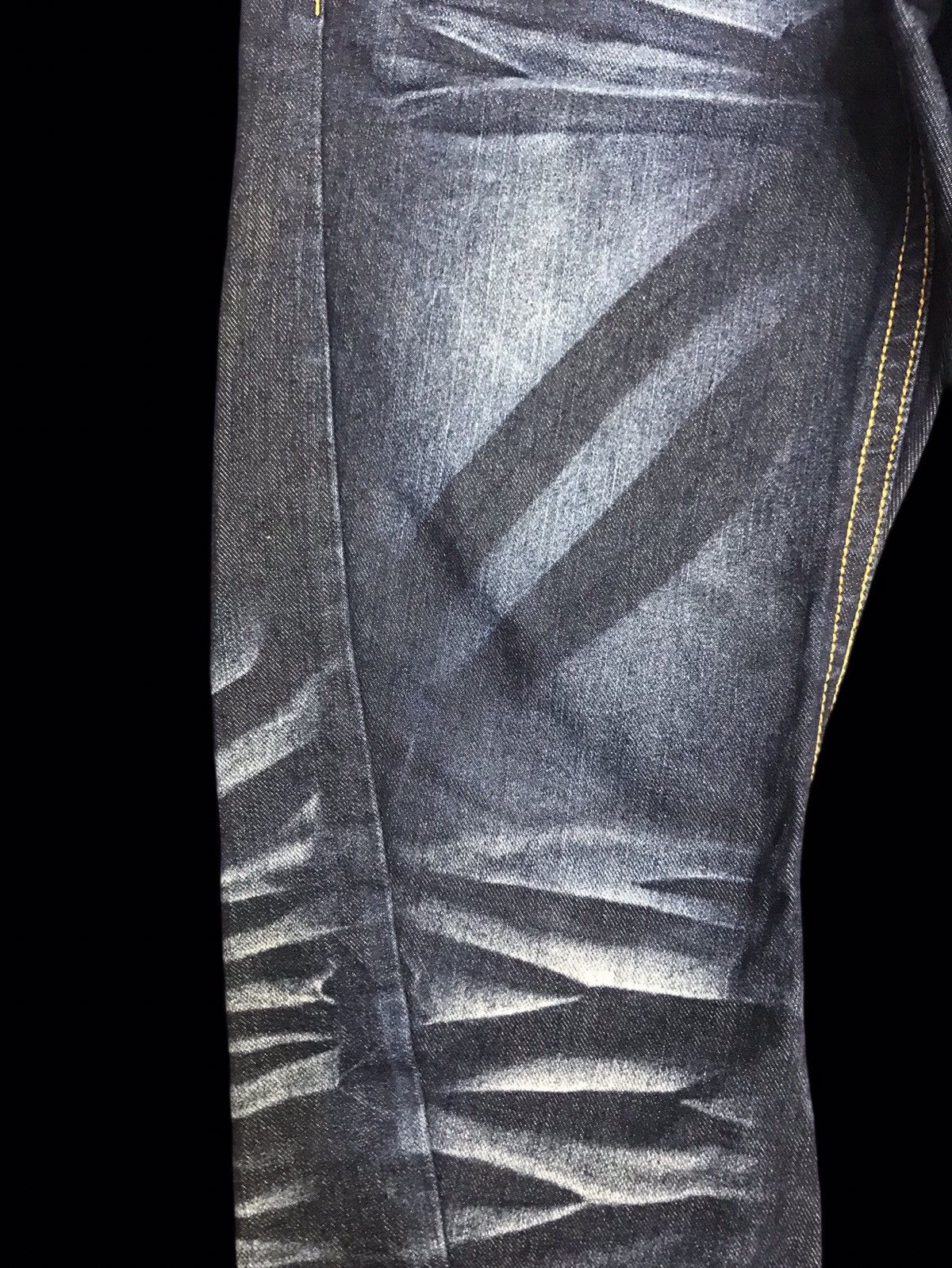 Designer × Japanese Brand × Morgan Homme 💥DENIM ART💥MORGAN HOMME SICK DOPE FADES CURVED DENIM F173 Size US 31 - 7 Thumbnail