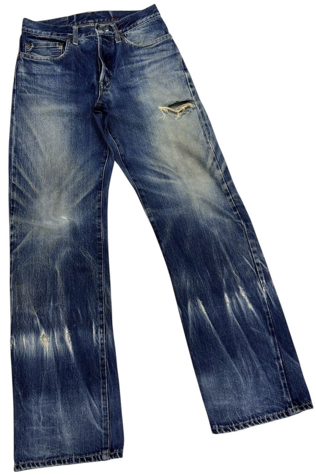 Okura 🔥OKURA SELVEDGE DISTRESSED DENIM JEANS HOLLYWOOD RANCHMARKET Size US 26 / EU 42 - 3 Thumbnail