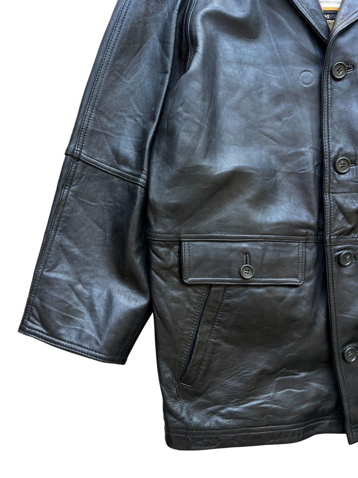 Vintage Vintage 90s Men’s Robo Black Leather Coat Jacket Size US L / EU 52-54 / 3 - 6 Thumbnail