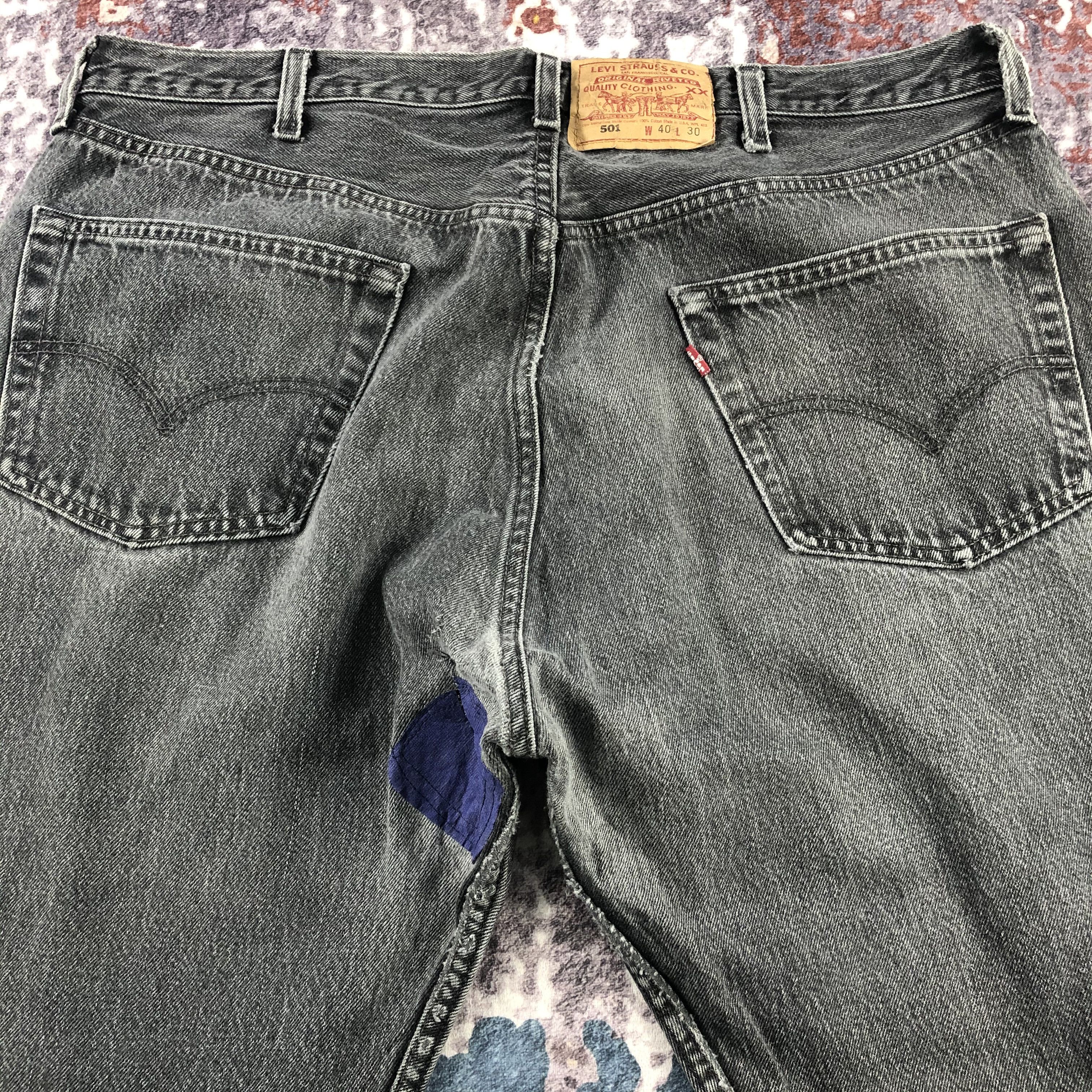 Levi's Vintage 90s Faded Black Levis 501 Jeans-JM3037 Size US 39 - 5 Thumbnail