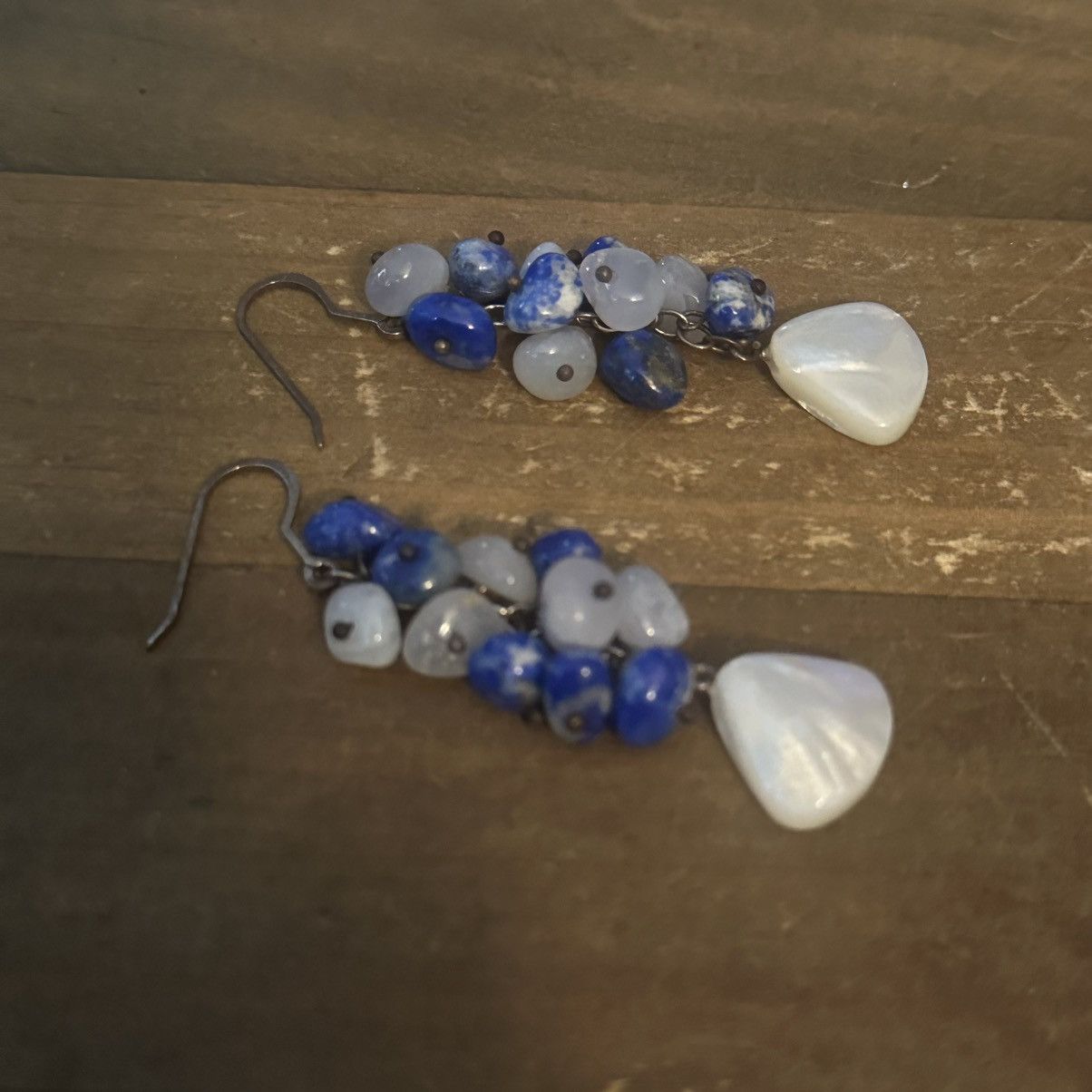 Other Sajen 925 Mother of Pearl, Lapis and Quartz dangle earrings Size ONE SIZE - 5 Thumbnail